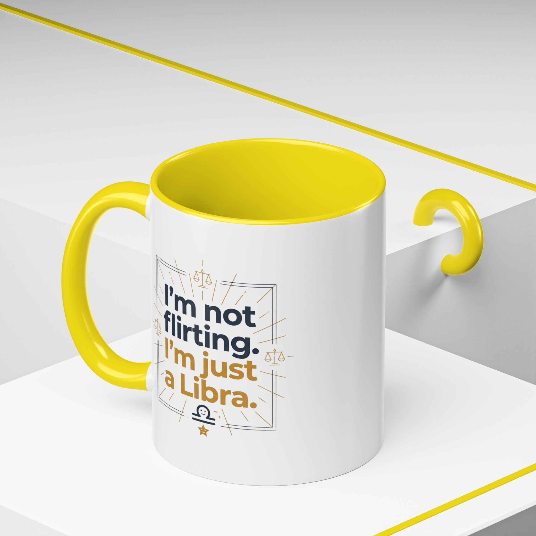 Libra Coffee Mug - "I'm Not Flirting, I'm Just a Libra" Accent Mug