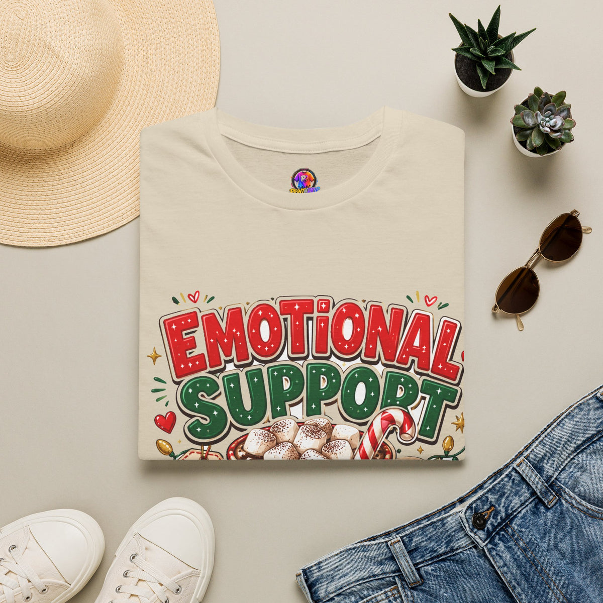 Emotional Support Cocoa T-Shirt — Holiday Hot Chocolate Graphic Tee