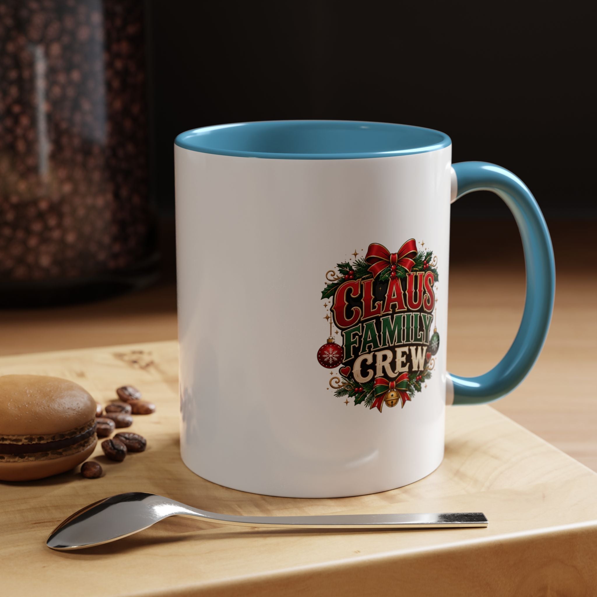 Claus Family Crew Accent Coffee Mug – Holiday Christmas Tea & Coffee Cup