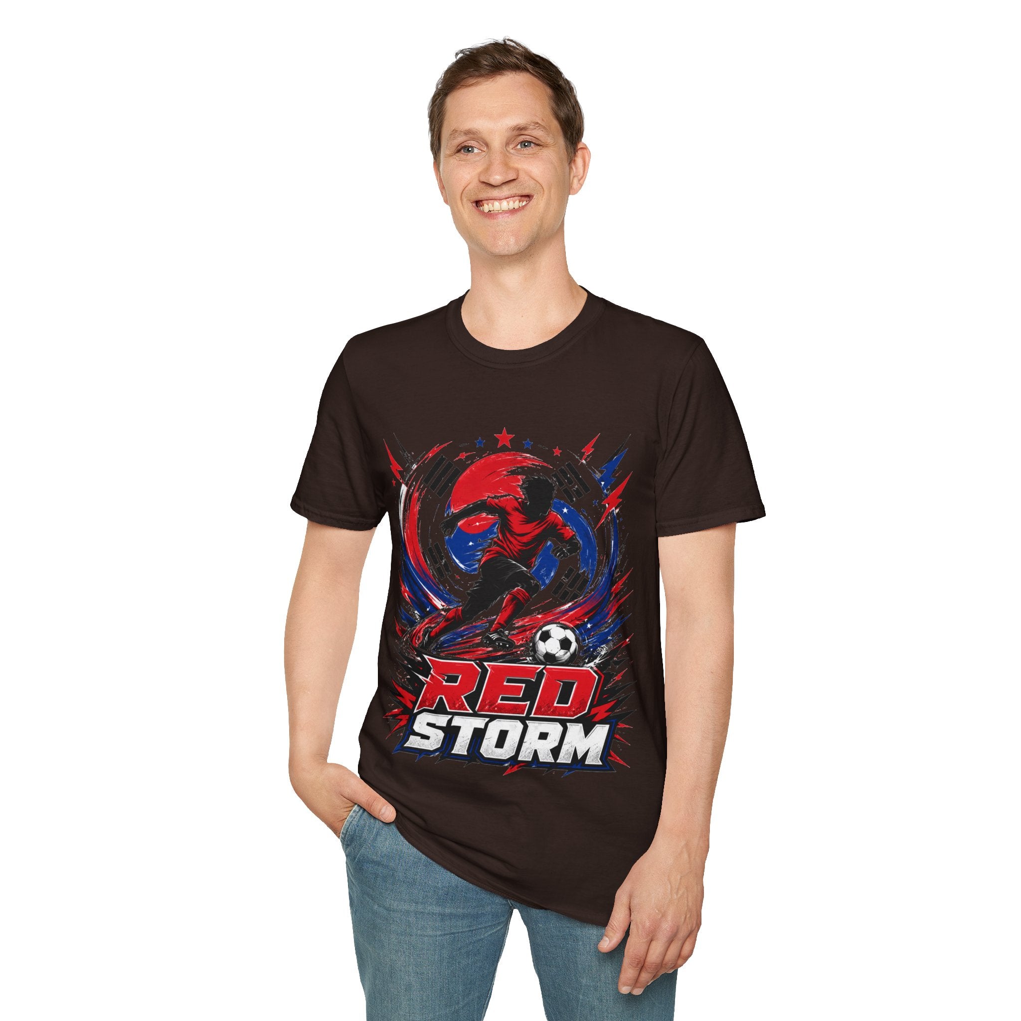 South Korea Red Storm Soccer T-Shirt — Dynamic Player Graphic Tee