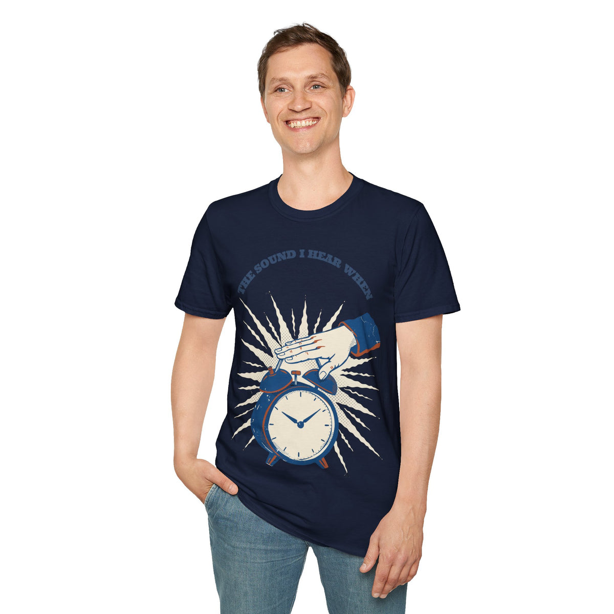 "The Sound I Hear When" Retro Alarm Clock Tee | Relatable Funny Quote T-Shirt - Trending Now - September 2026
