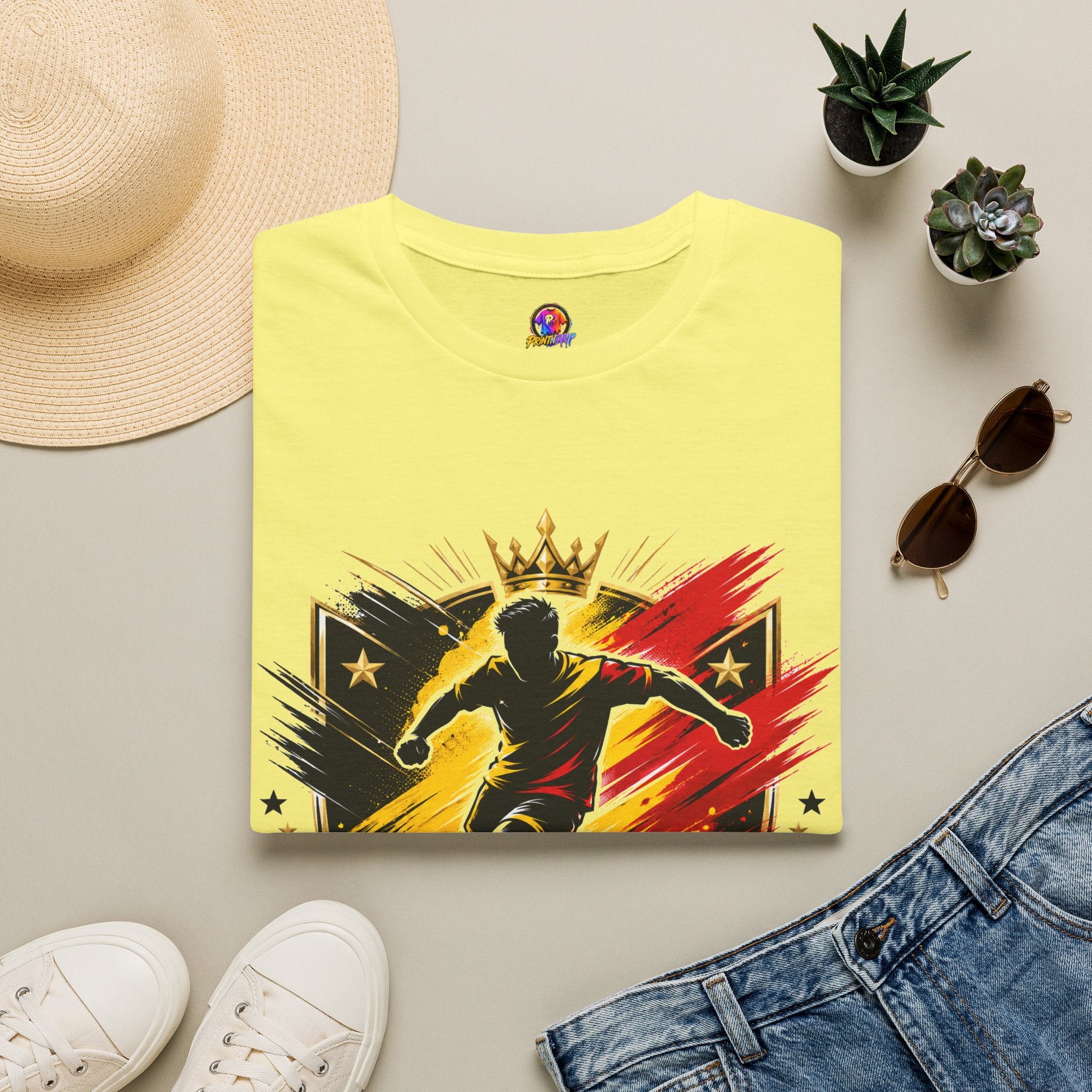 Belgium Soccer T-Shirt — 'Tricolor Strike' Graphic Jersey Tee