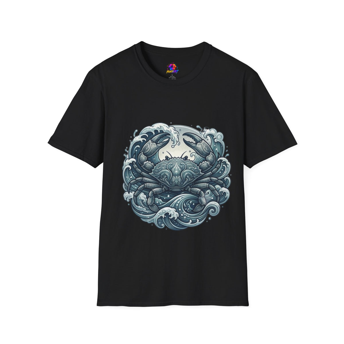Cancer Zodiac Crab & Waves T-Shirt — Nautical Ocean Art Tee