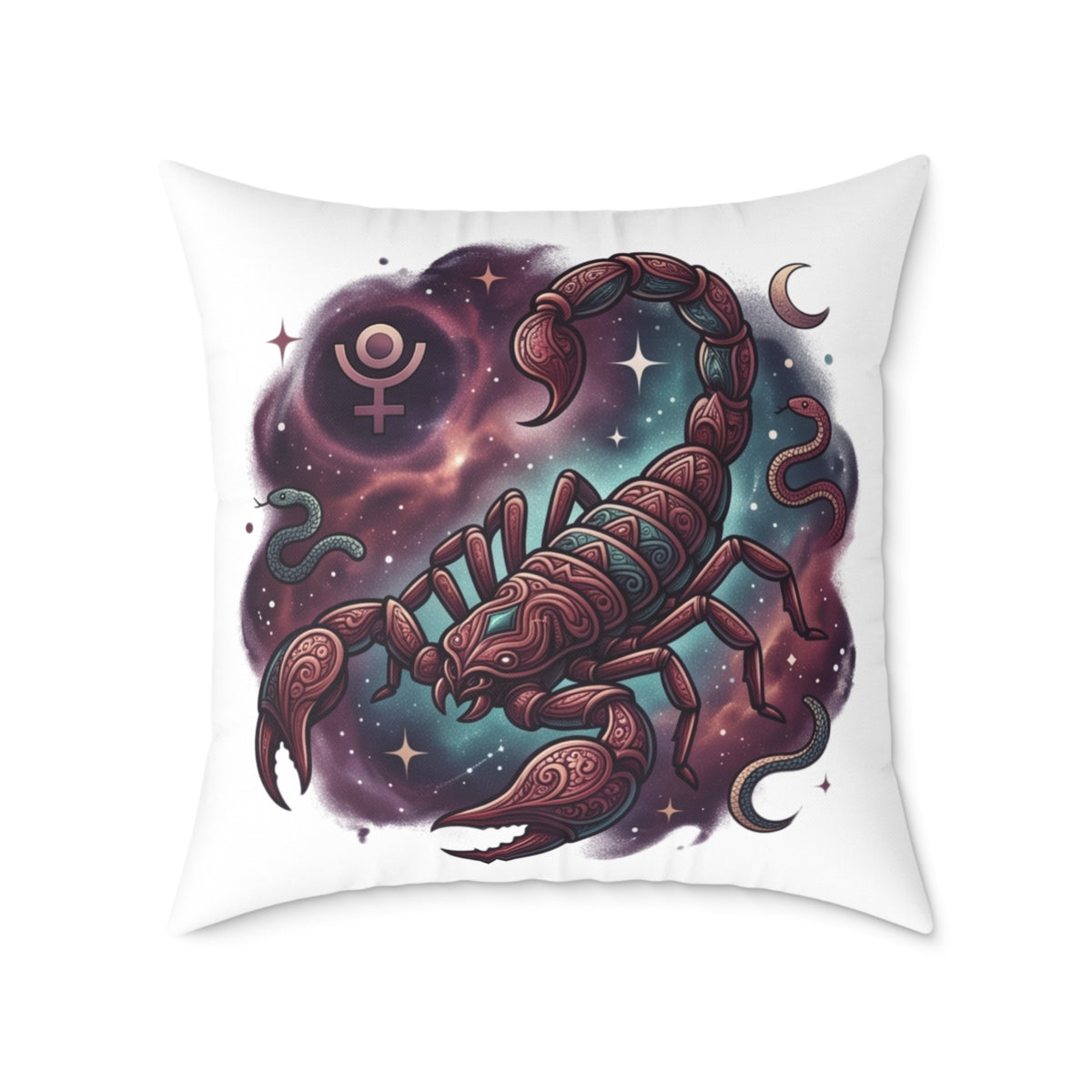 Scorpio Zodiac Astrological Square Poly Canvas Pillow