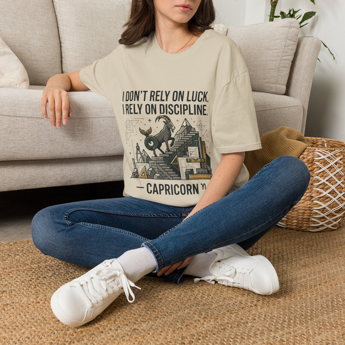 Capricorn Zodiac T‑Shirt — "I Don't Rely on Luck, I Rely on Discipline"