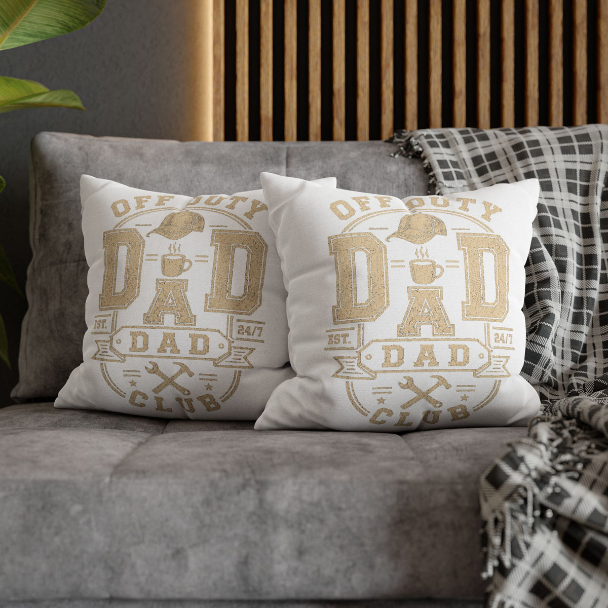 Off Duty Dad Club Throw Pillowcase — 'Off Duty DAD' Decorative Cushion Cover for Father’s Day Milo Bailey Dog Dad Mom