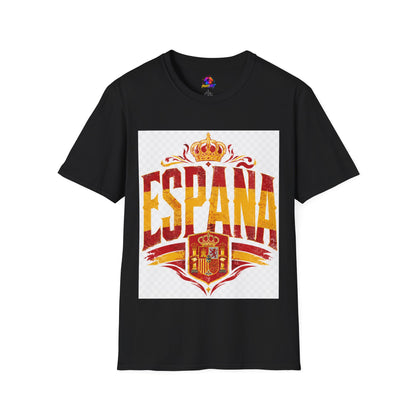 Spain Crown Graphic T-Shirt — Spanish Flag Vintage Crest Tee