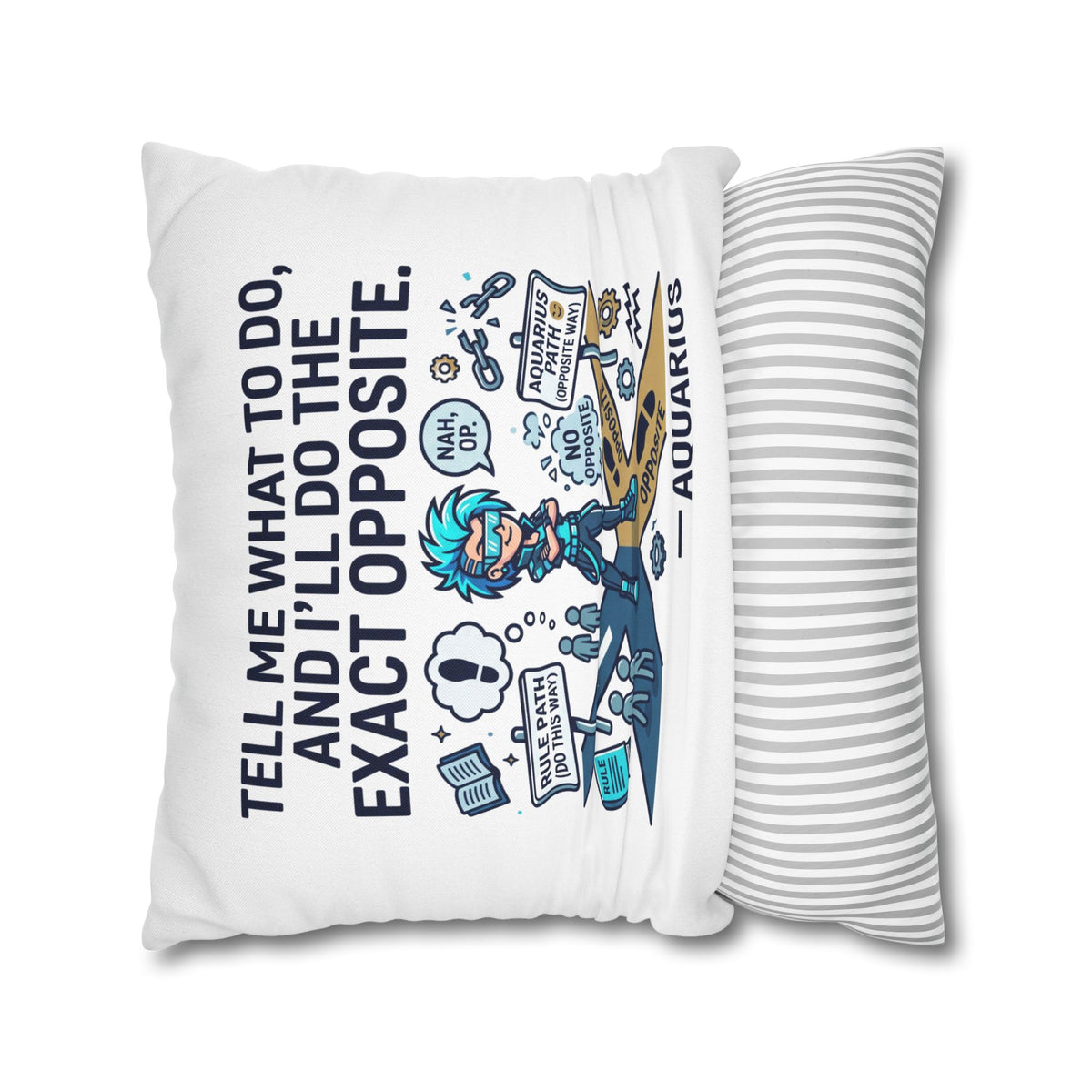 Aquarius Zodiac Spun Polyester Square Pillowcase