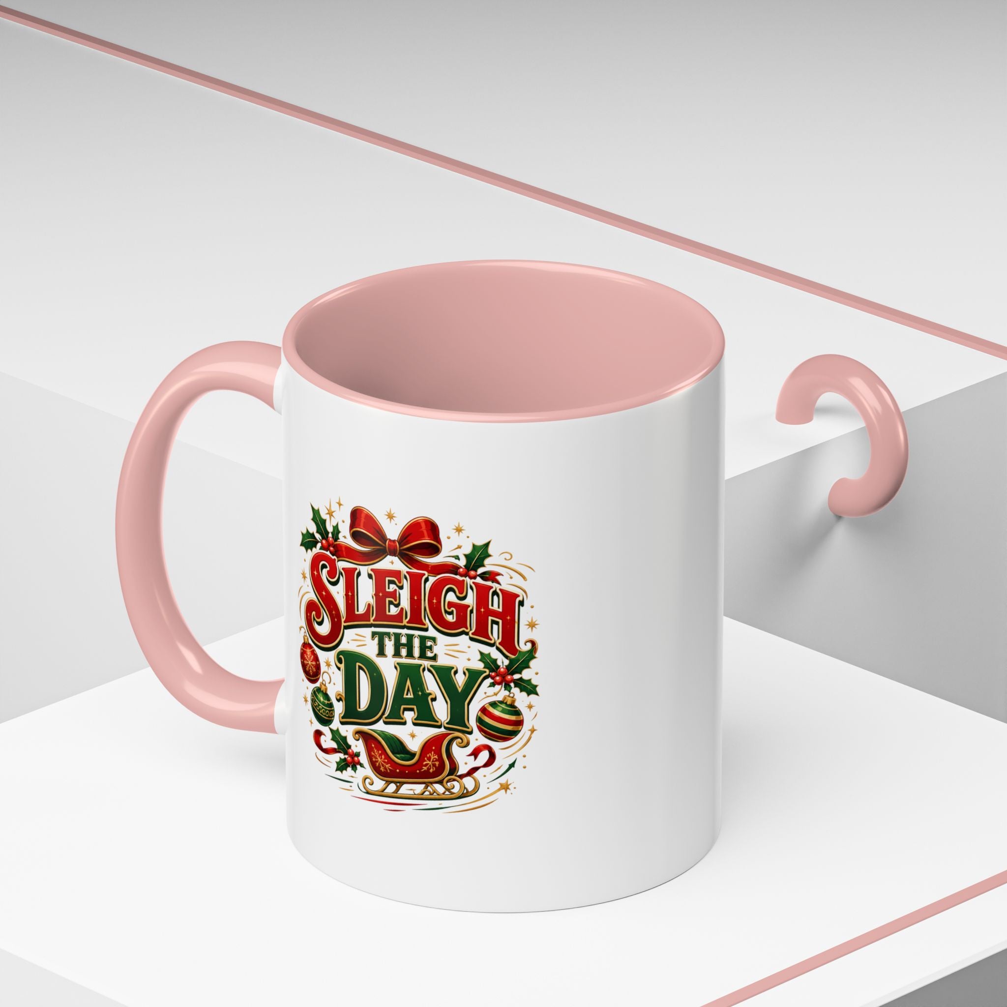 Sleigh the Day Christmas Accent Coffee Mug