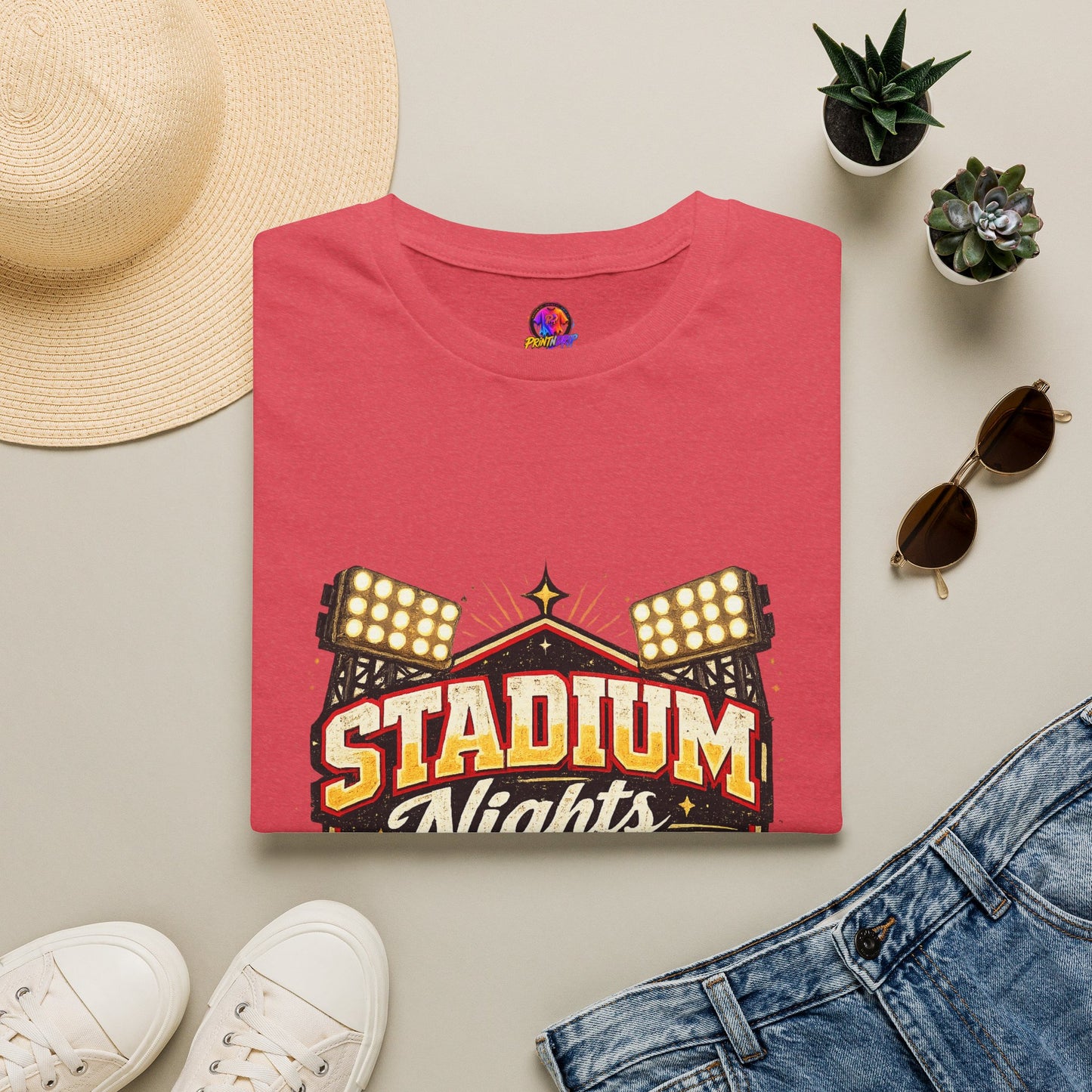 Stadium Nights T-Shirt — Vintage Sports Lights Graphic Tee