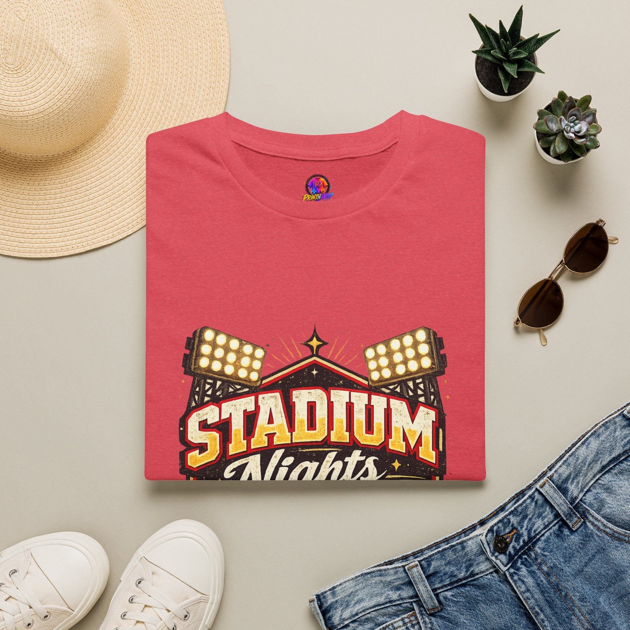 Stadium Nights T-Shirt — Vintage Sports Lights Graphic Tee