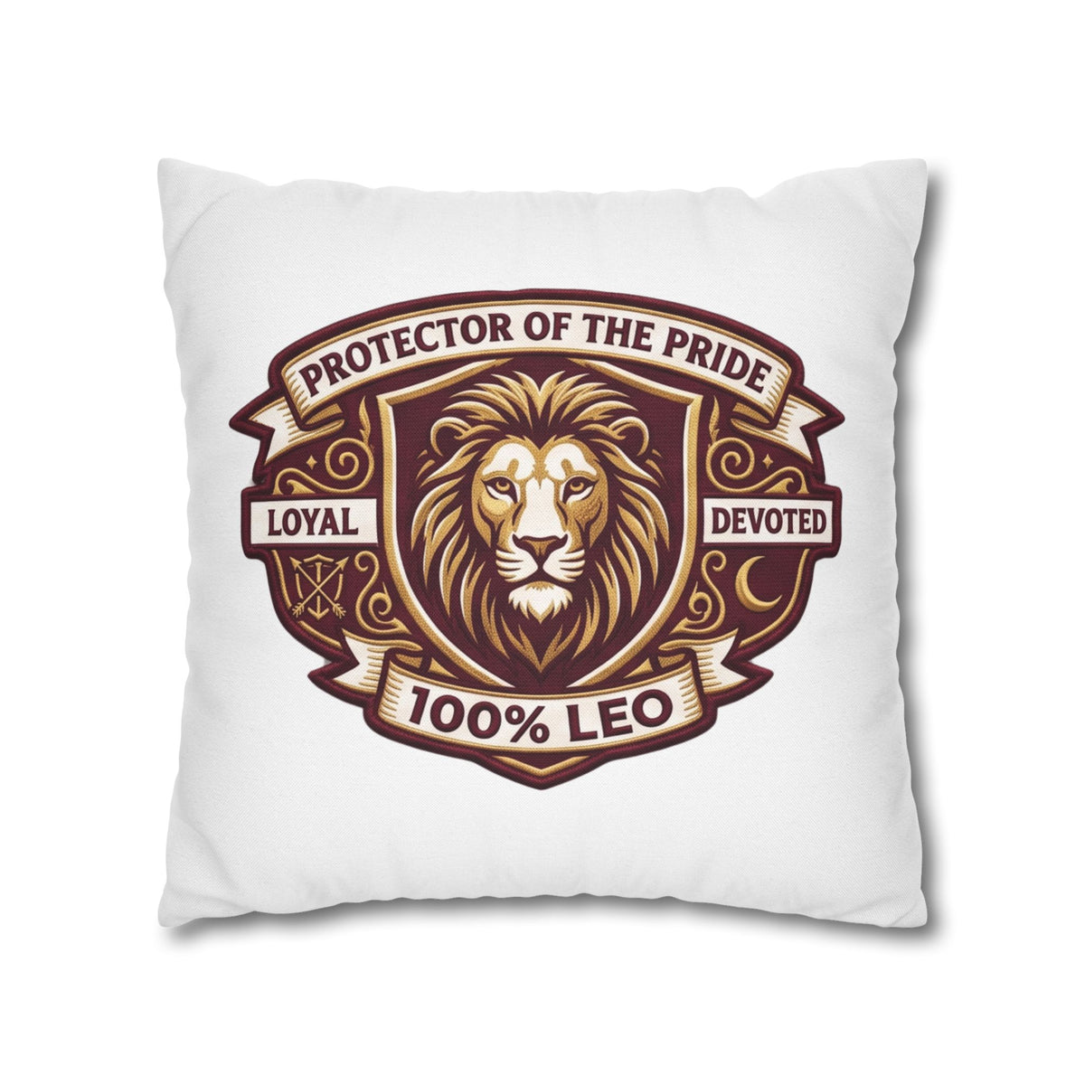 Leo Zodiac Loyal Devoted Spun Polyester Square Pillowcase