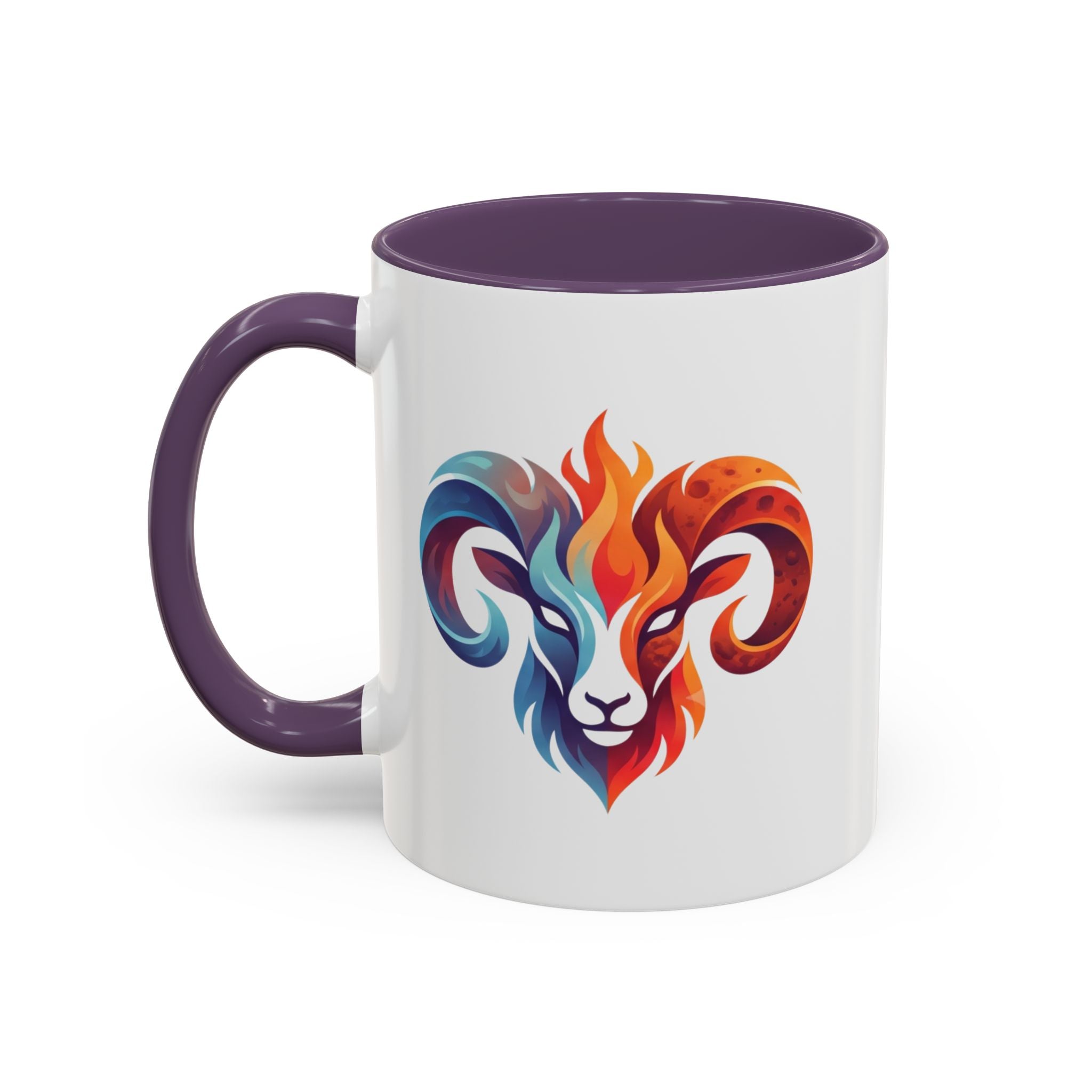 Aries Ram Heart Coffee Mug – Colorful Zodiac Accent Mug