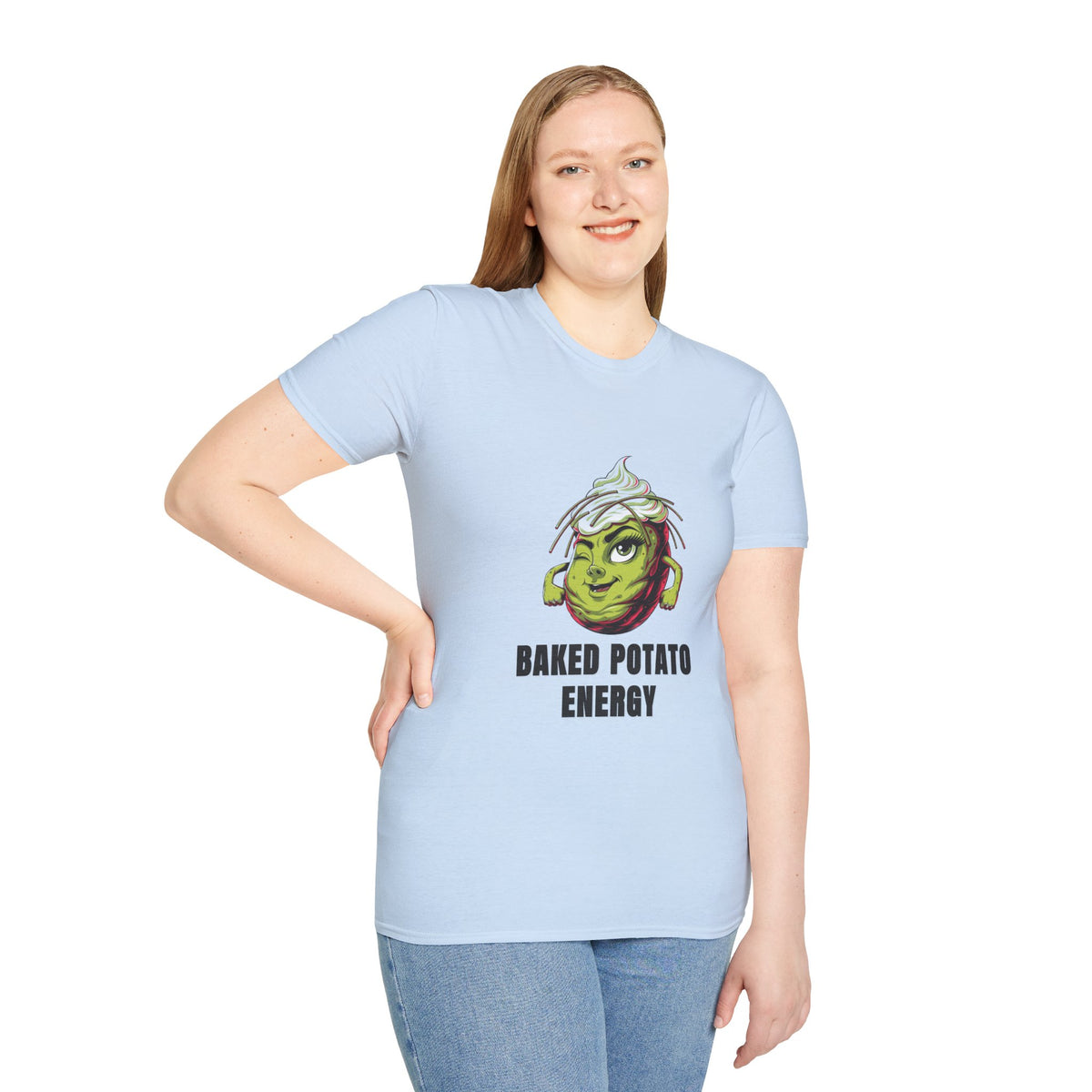 Baked Potato Energy T-Shirt — Funny Green Spud Graphic Tee - Trending Now - August 2026