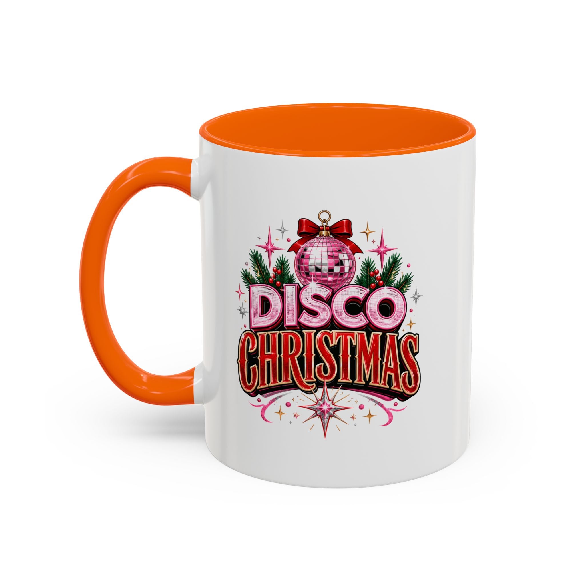 Disco Christmas Coffee Mug — Retro Holiday Disco Ball Christmas Tree Accent Mug