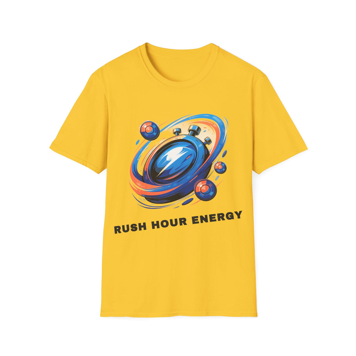 Stopwatch Orbit T-Shirt — 'Rush Hour Energy' Retro Space Graphic Tee - Trending Now - September 2026