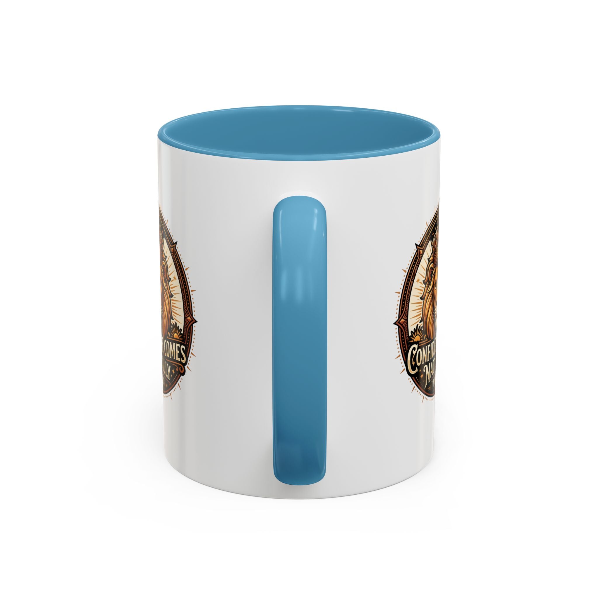 Lion Zodiac Coffee Mug - "Confidence Comes Naturally" Accent Mug (11/15oz)