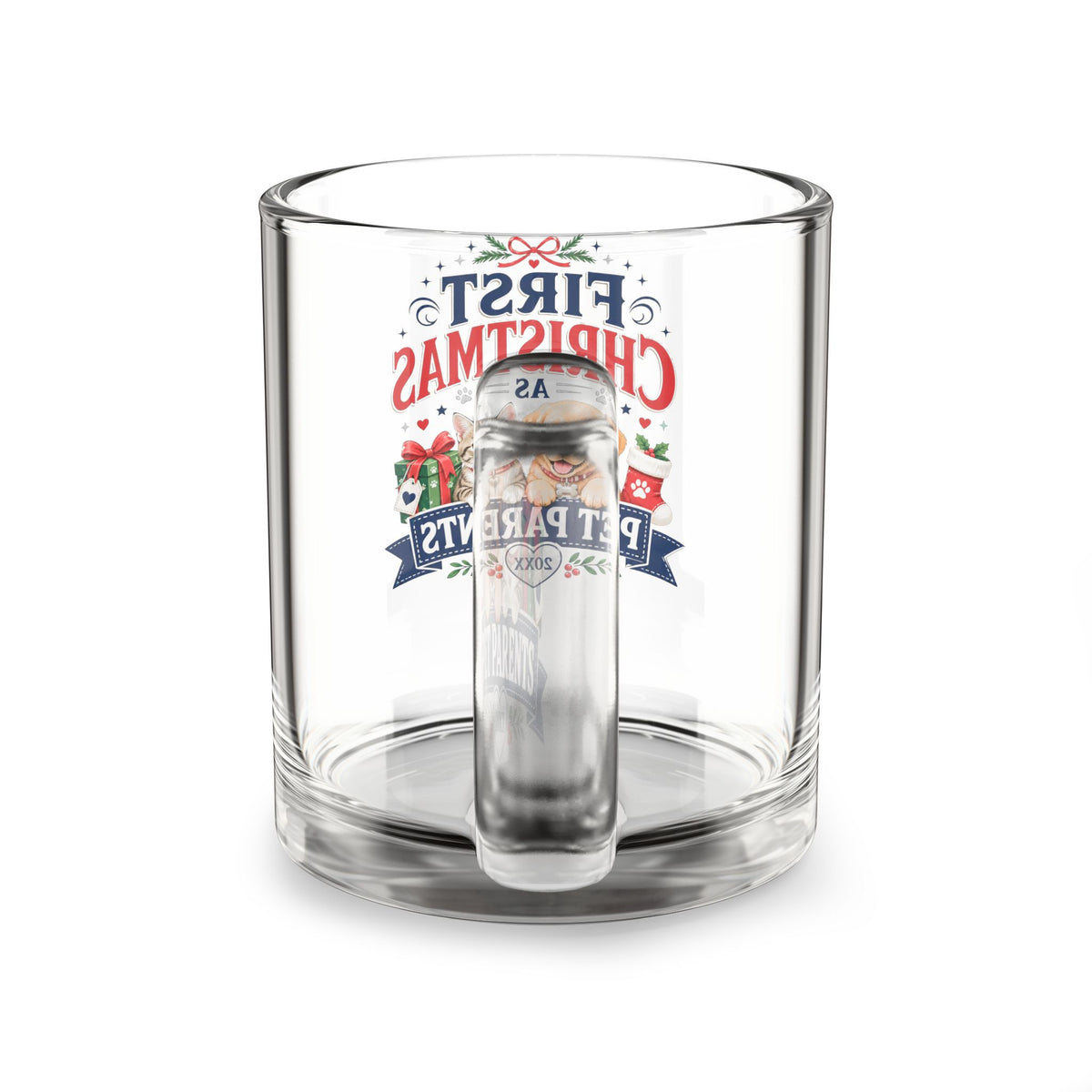 Christmas Glass Mug First Christmas as Pet Parents Glass Mug — 10oz Holiday Pet Lover Gift