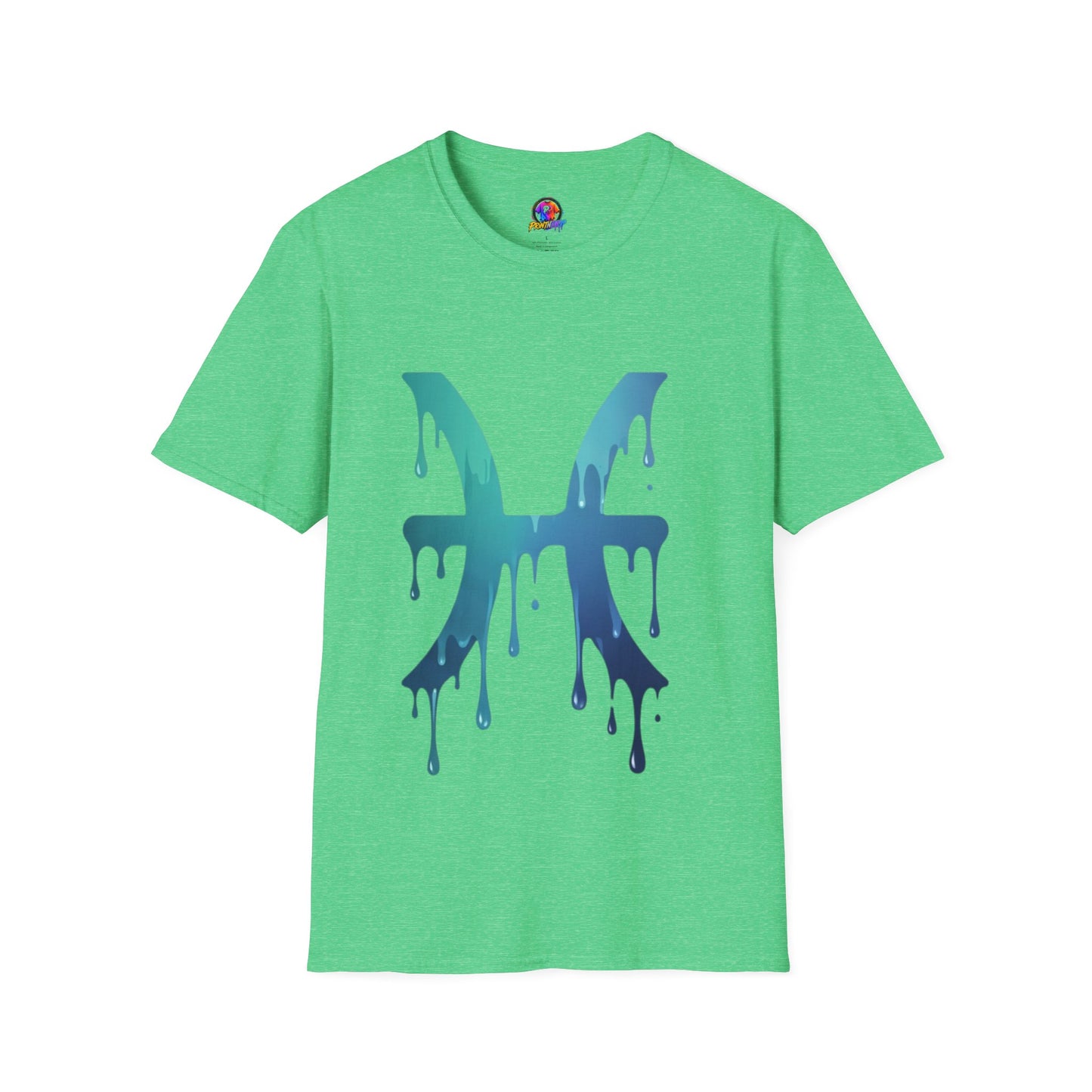 Pisces Drip Zodiac T-Shirt — Blue Gradient Astrological Tee