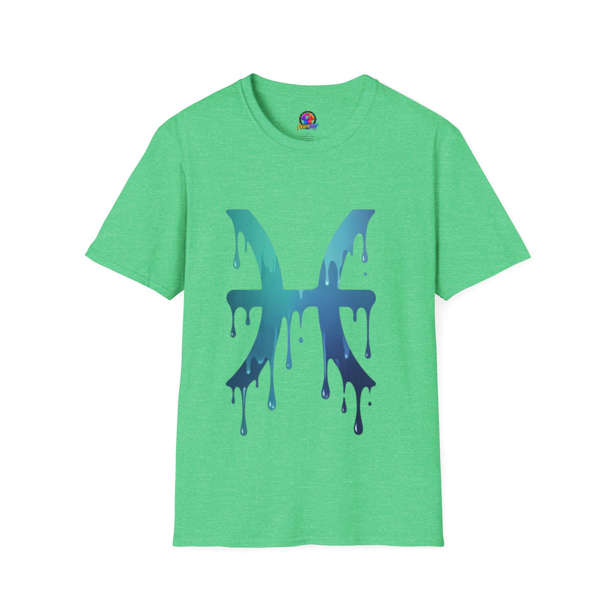 Pisces Drip Zodiac T-Shirt — Blue Gradient Astrological Tee