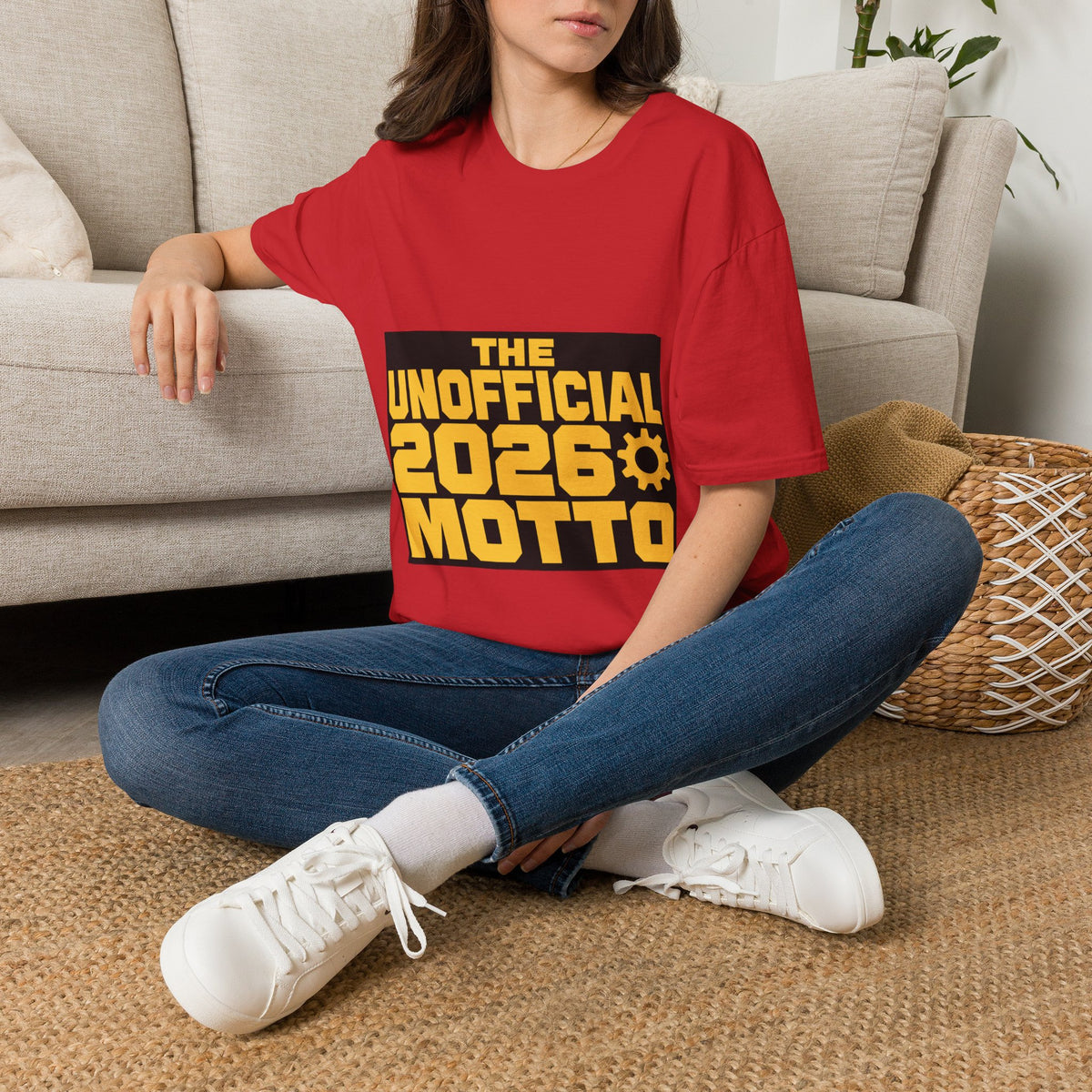 "The Unofficial 2026 Motto" Retro Graphic Tee | Trendy Industrial Yellow T-Shirt - Trending Now - September 2026