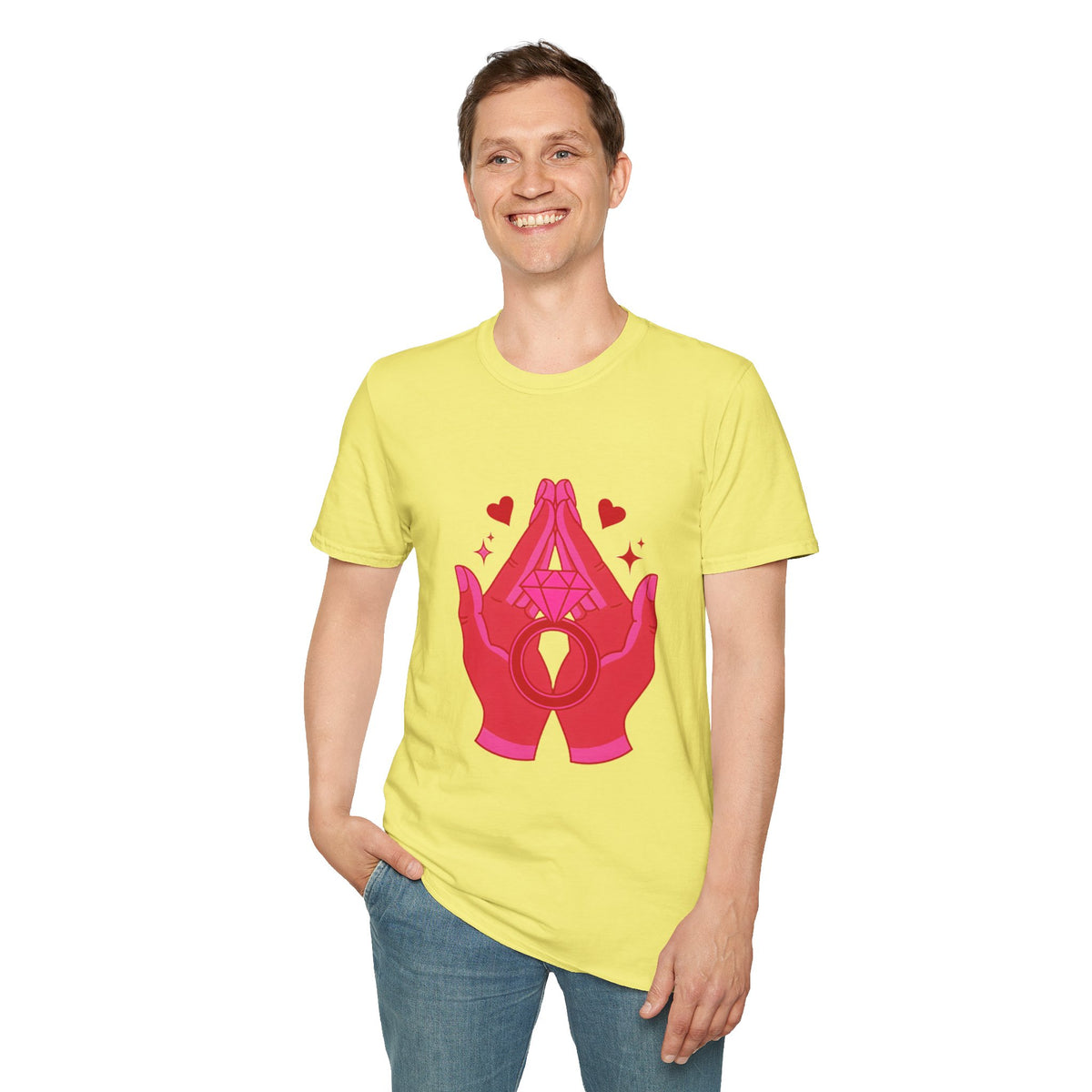 Manifested Hands Graphic T-Shirt — Pink Prayer Hands with Hearts - Trending Now - September 2026