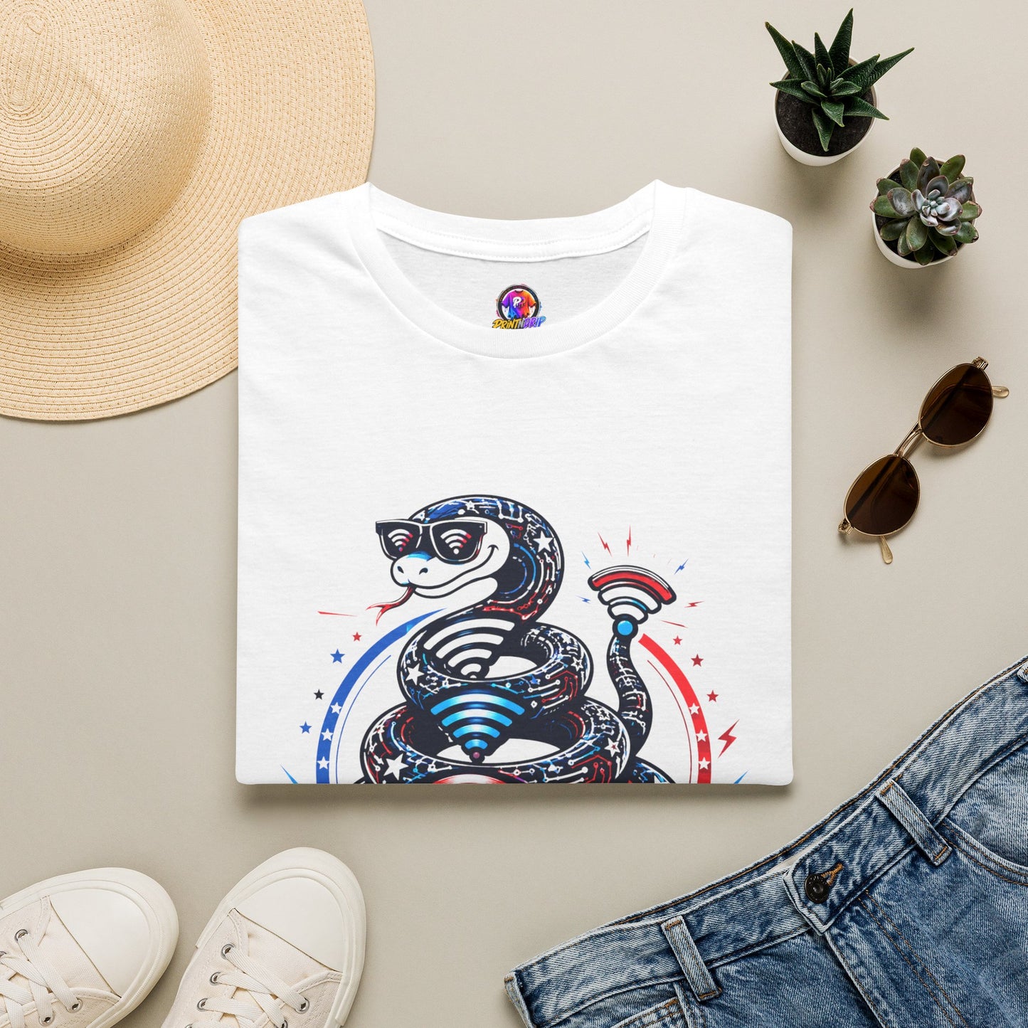 Don’t Tread on My WiFi T-Shirt — Patriotic Gadsden Snake WiFi Tee