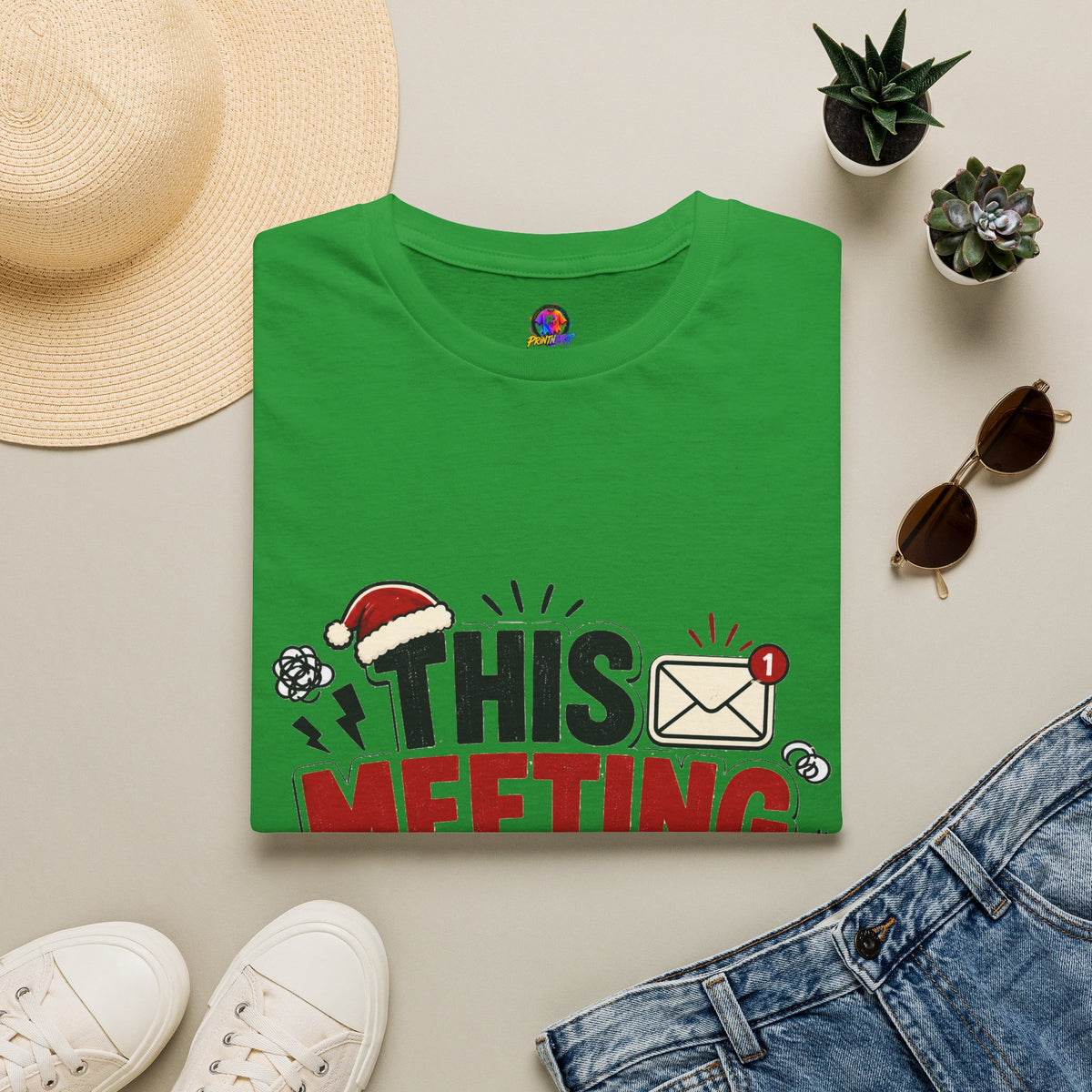 T-Shirt — "This Meeting Could Be Cocoa" Christmas Holiday Graphic Tee