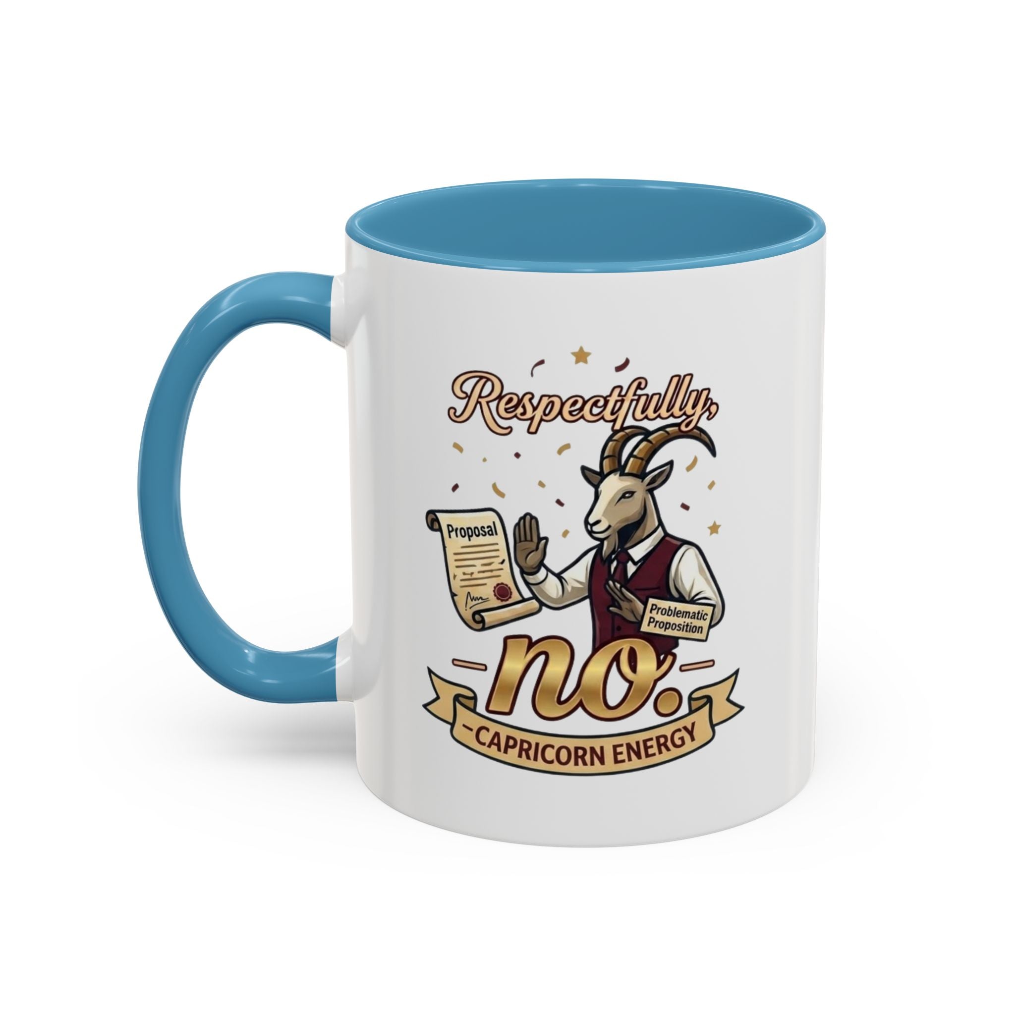 Respectfully No Capricorn Energy Coffee Mug — Zodiac Goat Astrology Gift (11/15oz)