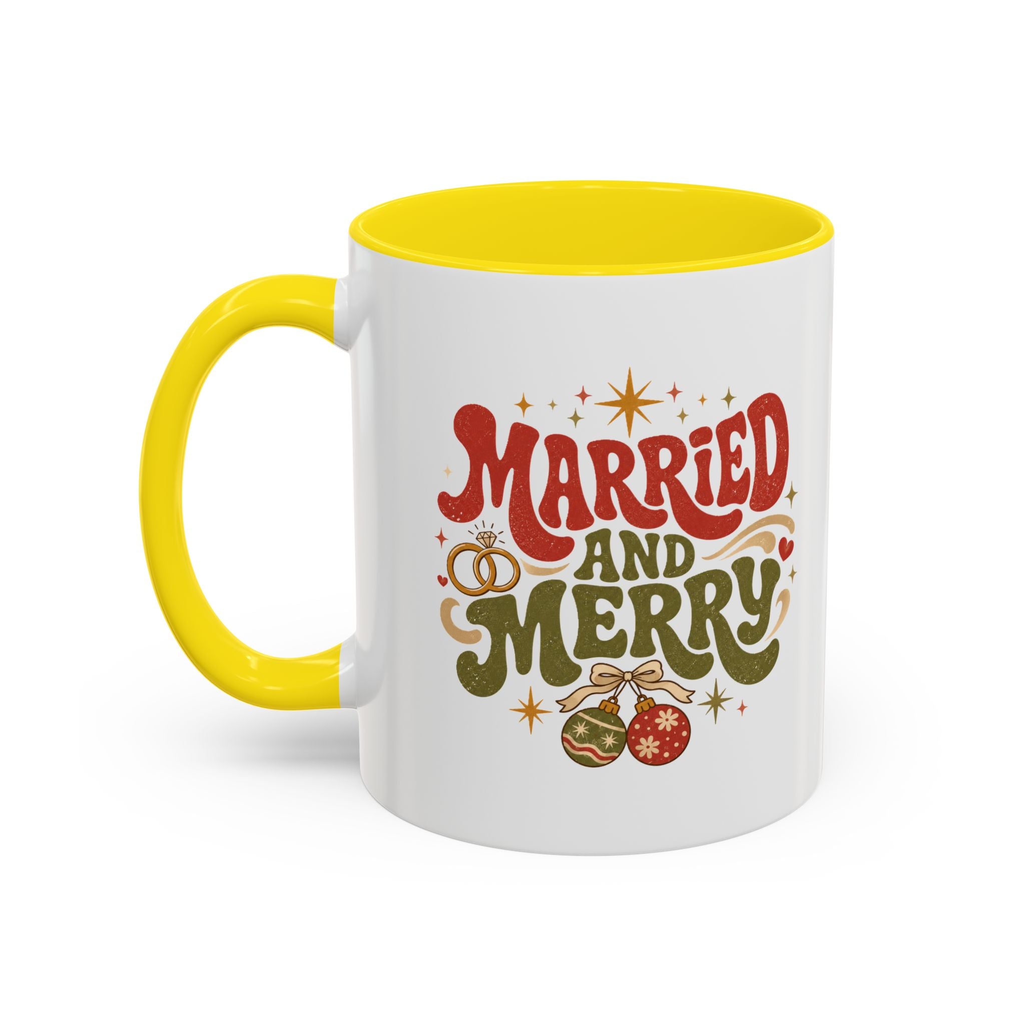 Christmas Married and Merry Christmas Coffee Mug — Holiday Accent Mug