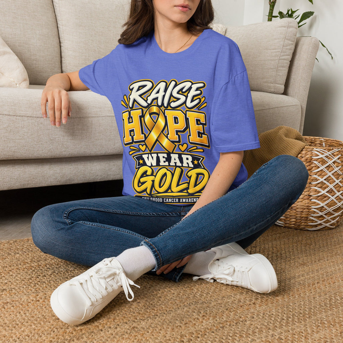 Raise Hope Wear Gold T-Shirt — Childhood Cancer Awareness