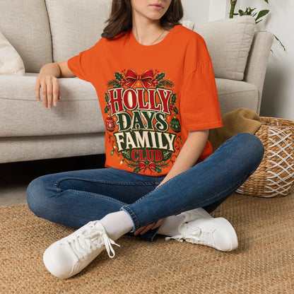 Holly Days Family Club T‑Shirt — Festive Christmas Holiday Tee