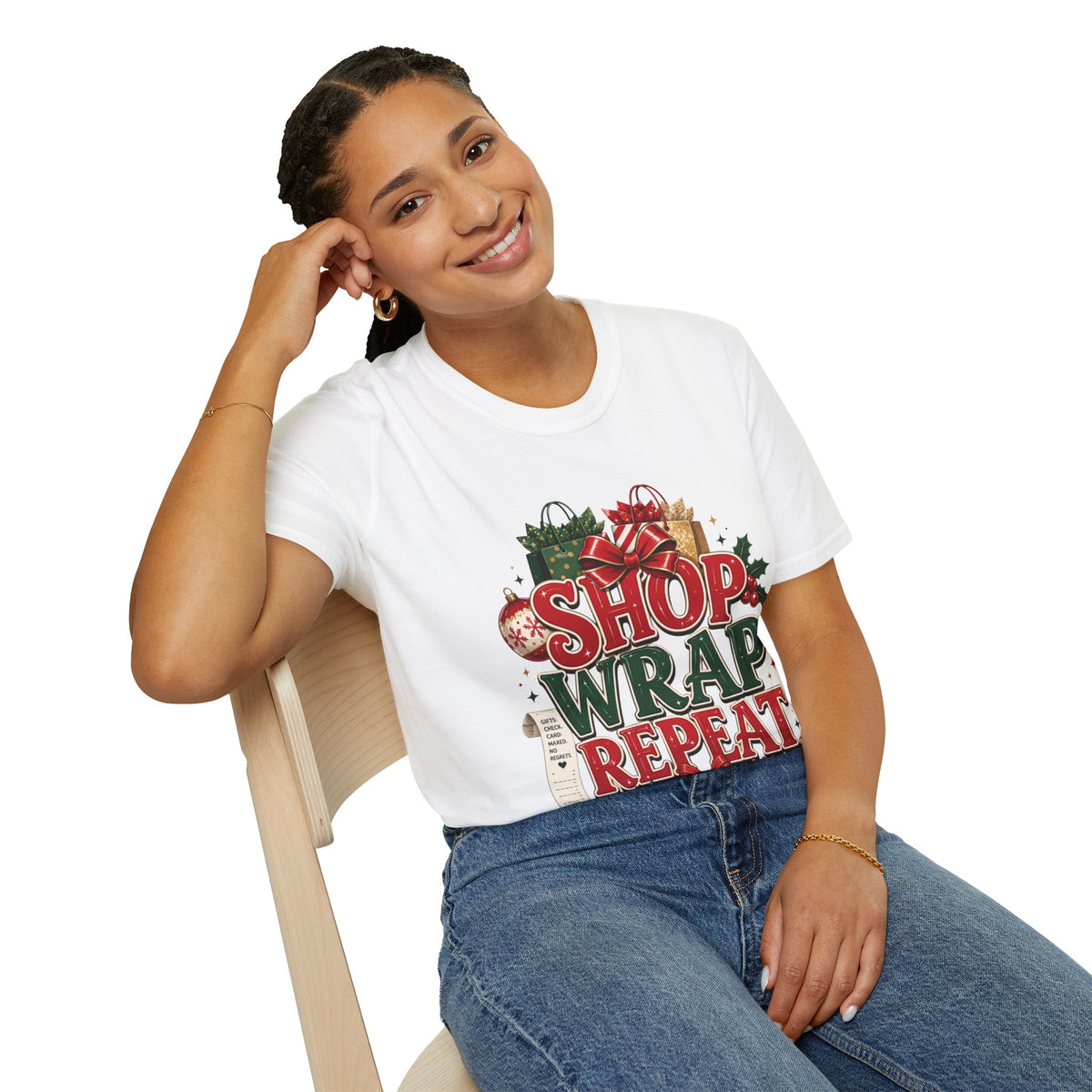 Christmas 'Shop Wrap Repeat' T-Shirt