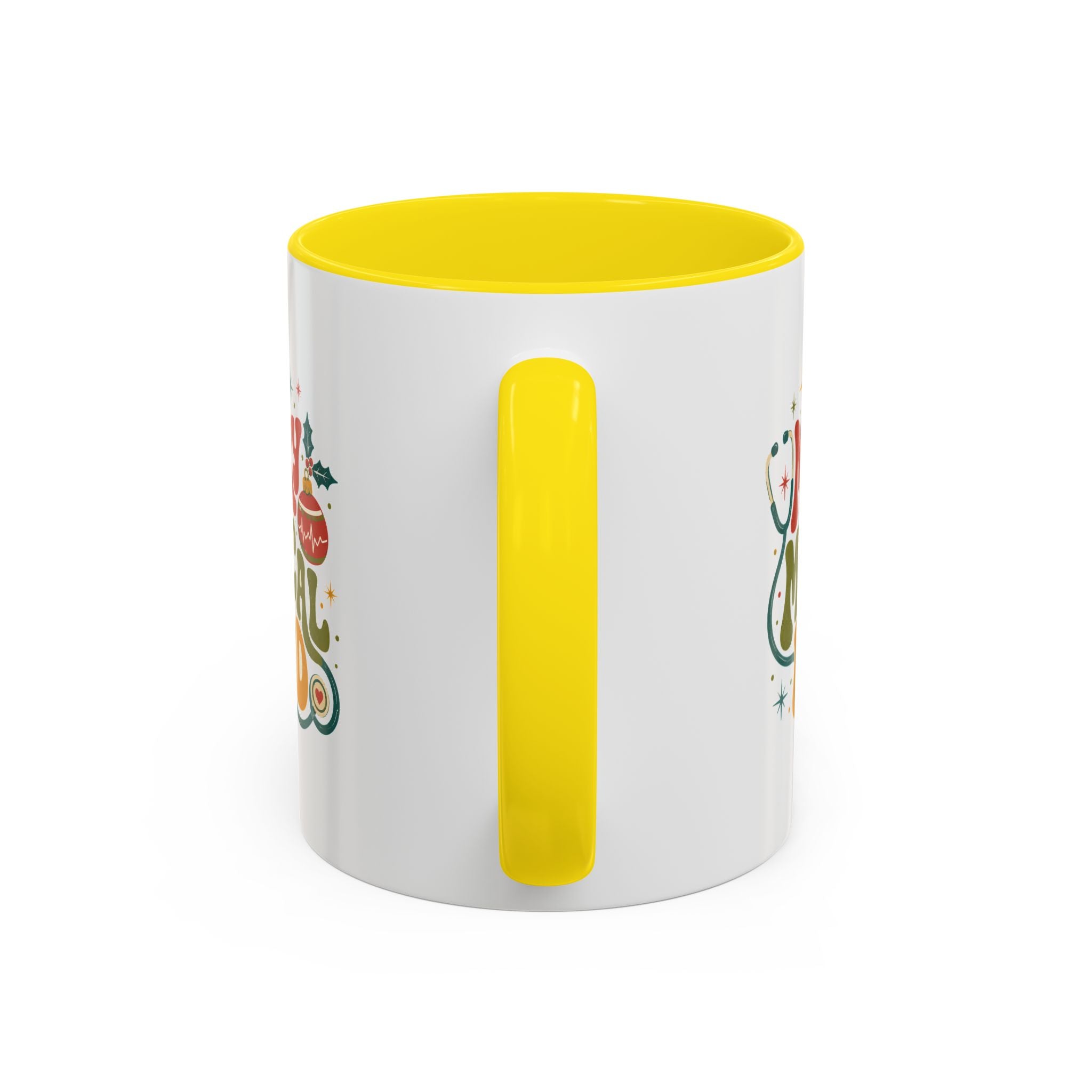 Modern Day Christmas Merry Medical Mood Accent Coffee Mug — Holiday Nurse & Doctor Gift