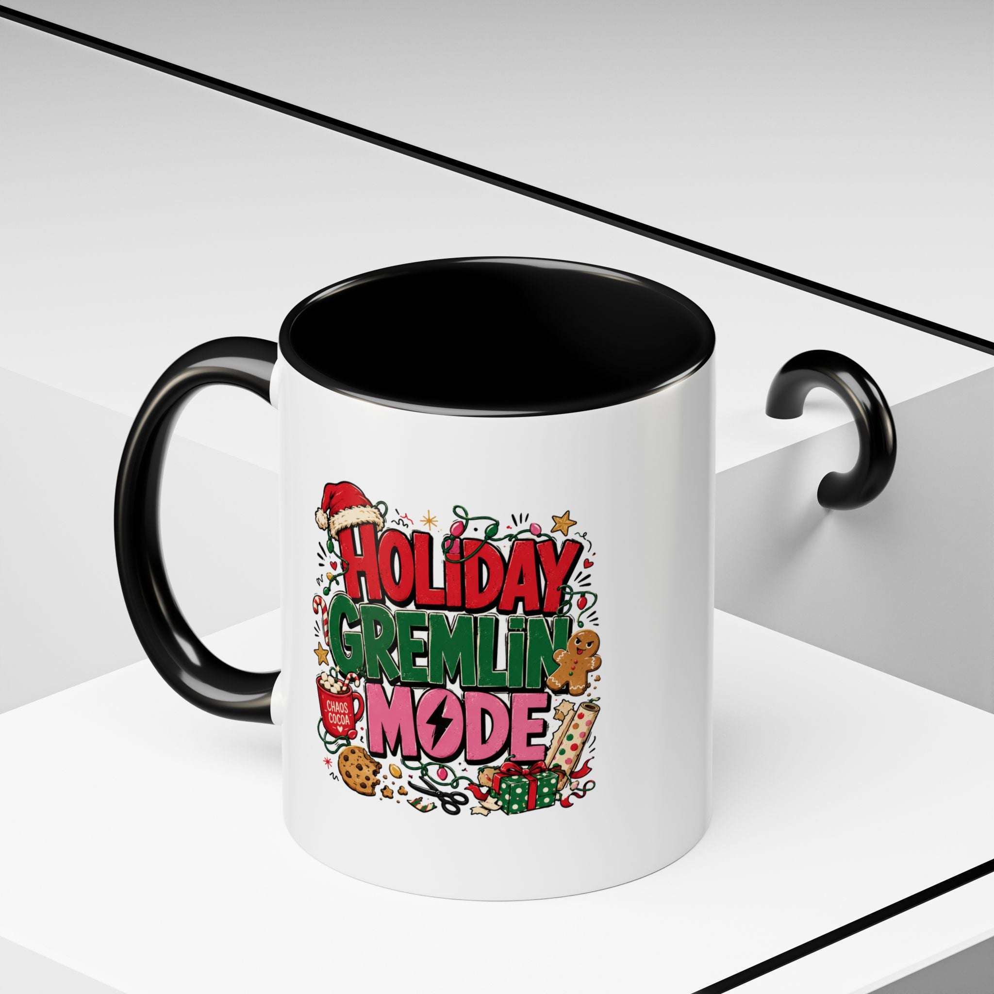 Modern Day Christmas Holiday Gremlin Mode Coffee Mug — Funny Christmas Accent Mug