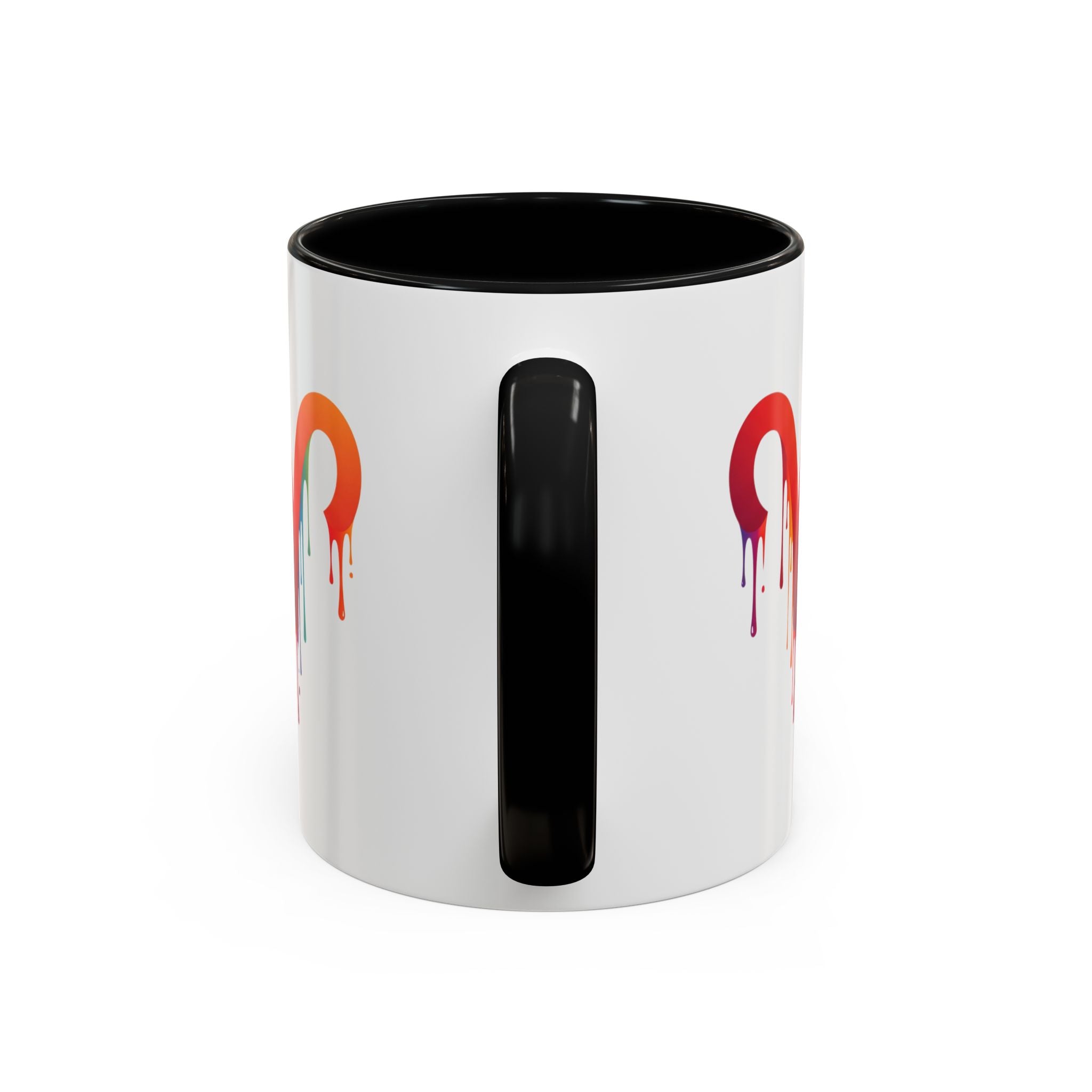 Rainbow Drip Heart Coffee Mug — Colorful Art Accent Mug