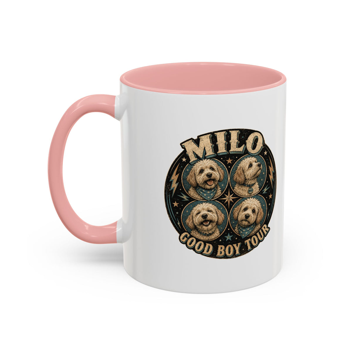 Milo Bailey Dog Dad Mom Milo "Good Boy Tour" Accent Coffee Mug —  Cute Dog Portraits
