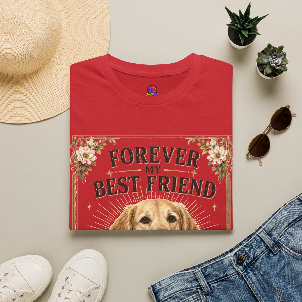 Forever My Best Friend Dog T-Shirt — Personalized Golden Retriever Tribute