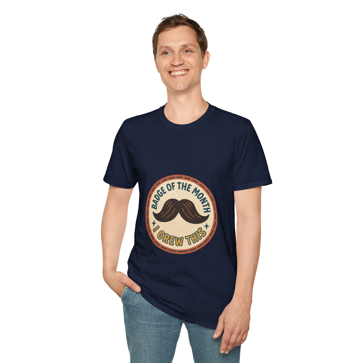 Mustache Dad T-Shirt - "King of the Mustache" Retro Badge Design - Trending Now - October 2026