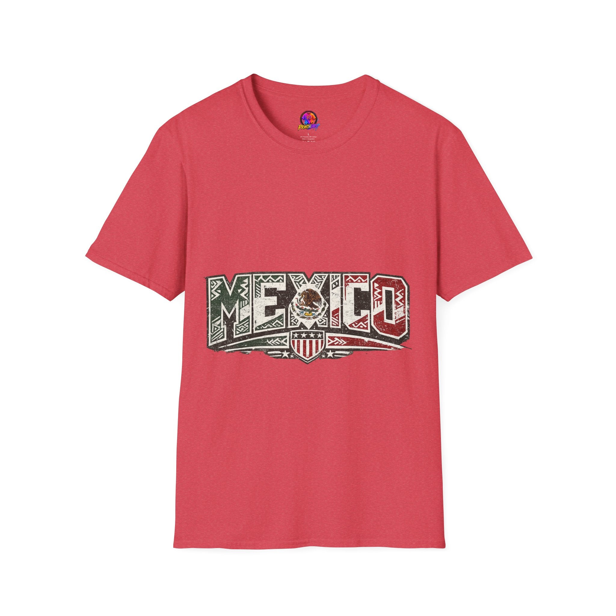 Mexico Pride Graphic T-Shirt — Retro Mexican Flag Design