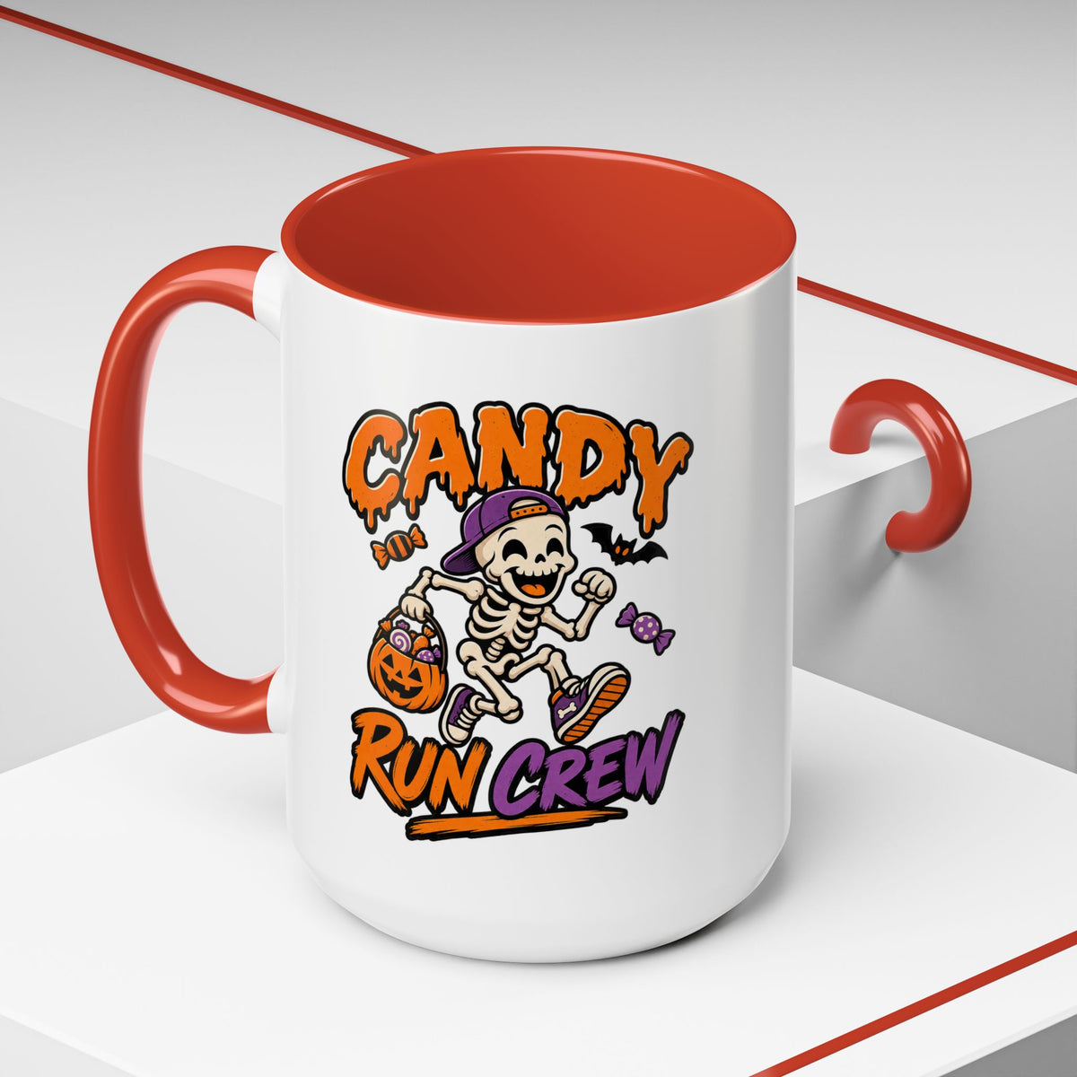 Candy Run Crew Coffee Mug — Halloween Skeleton Trick-or-Treat Accent Mug (11/15oz)