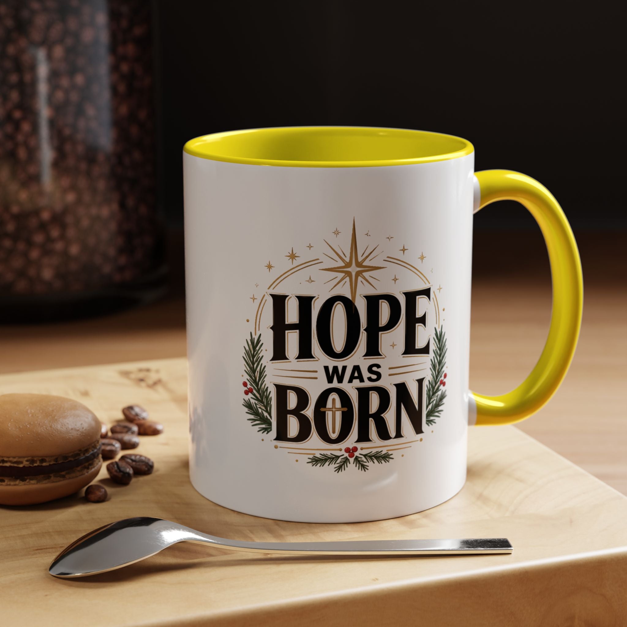 Christmas Hope Was Born Christmas Coffee Mug — Festive Holiday Holiday Prayer Mug