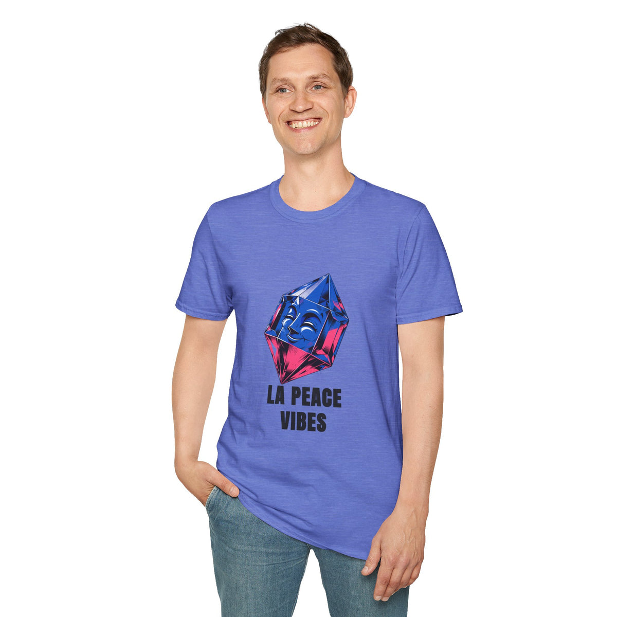 Peace Vibes T-Shirt — Blue Crystal Smiling Buddha Graphic Tee - Trending Now - August 2026