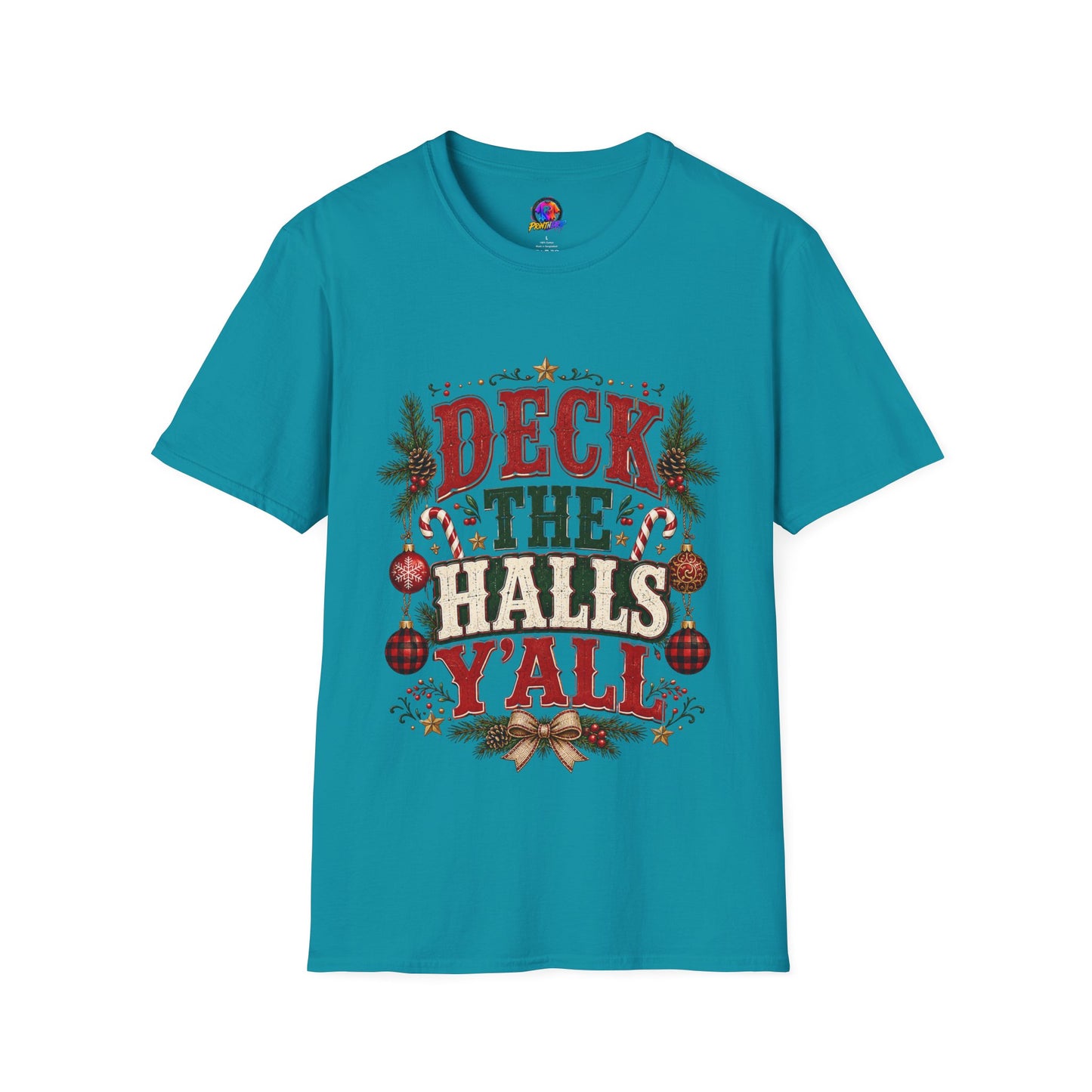 Deck the Halls Y'All T-Shirt — Festive Christmas Holiday Tee