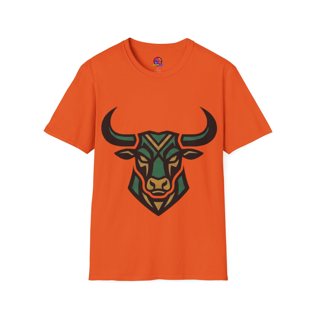 Bull Head Graphic T-Shirt — Tribal Geometric Rodeo Tee