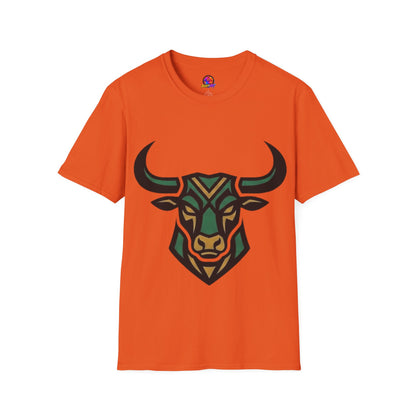 Bull Head Graphic T-Shirt — Tribal Geometric Rodeo Tee