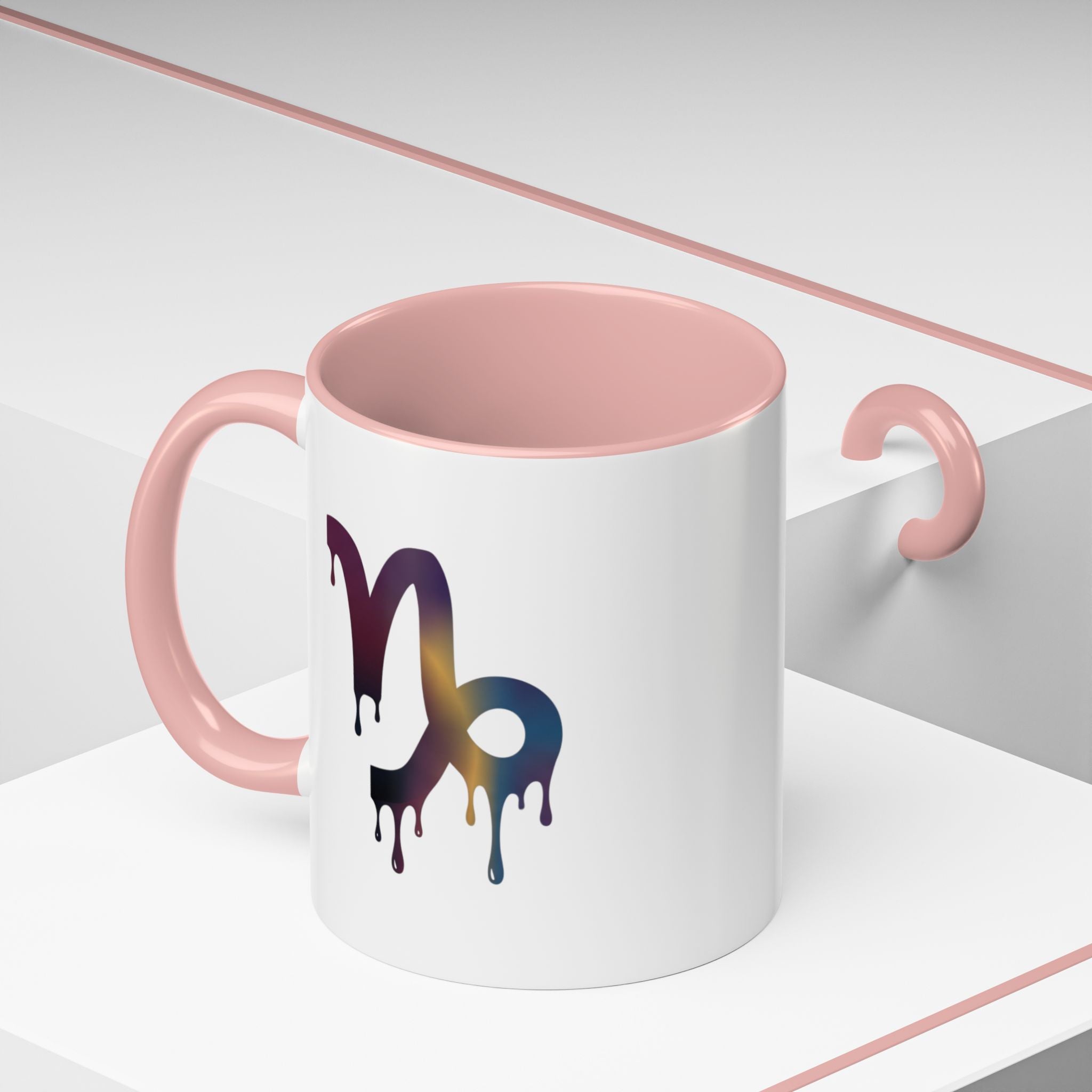 Capricorn Drip Accent Coffee Mug — Zodiac Symbol Gradient