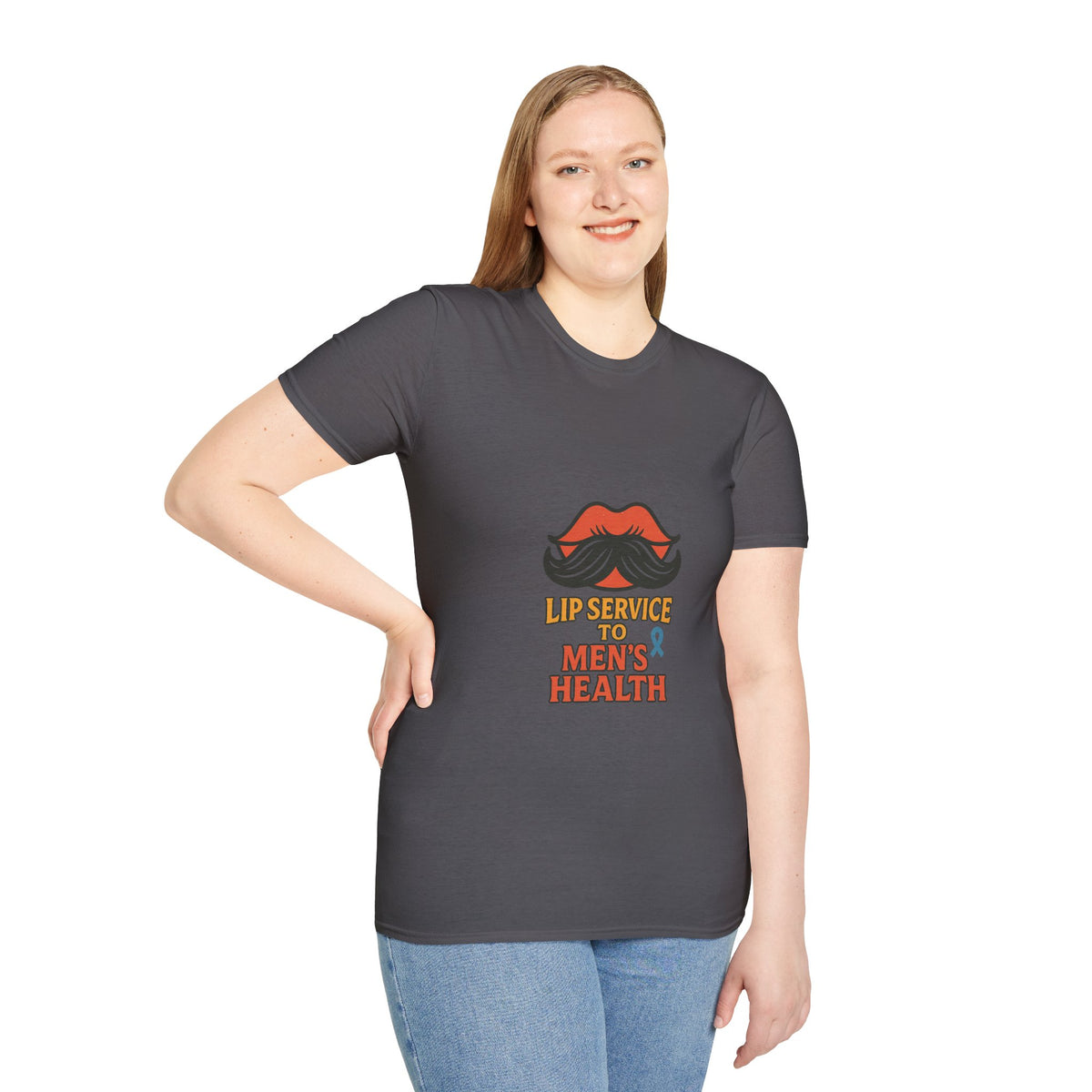 Mens Health Awareness T‑Shirt — "Lip Service to Men's Health" Graphic - Trending Now - October 2026