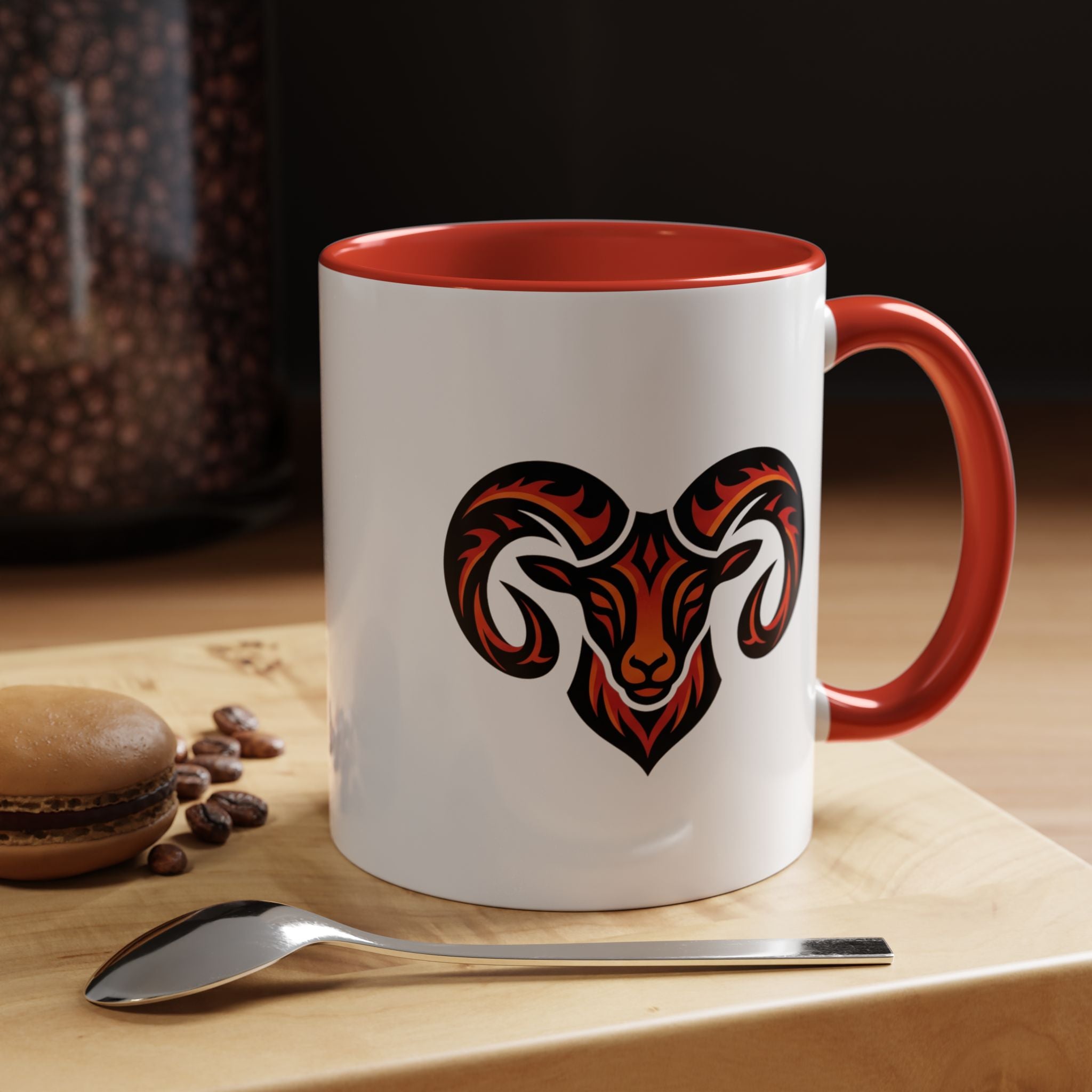 Ram Head Coffee Mug — Bold Tribal Goat Design Accent Mug