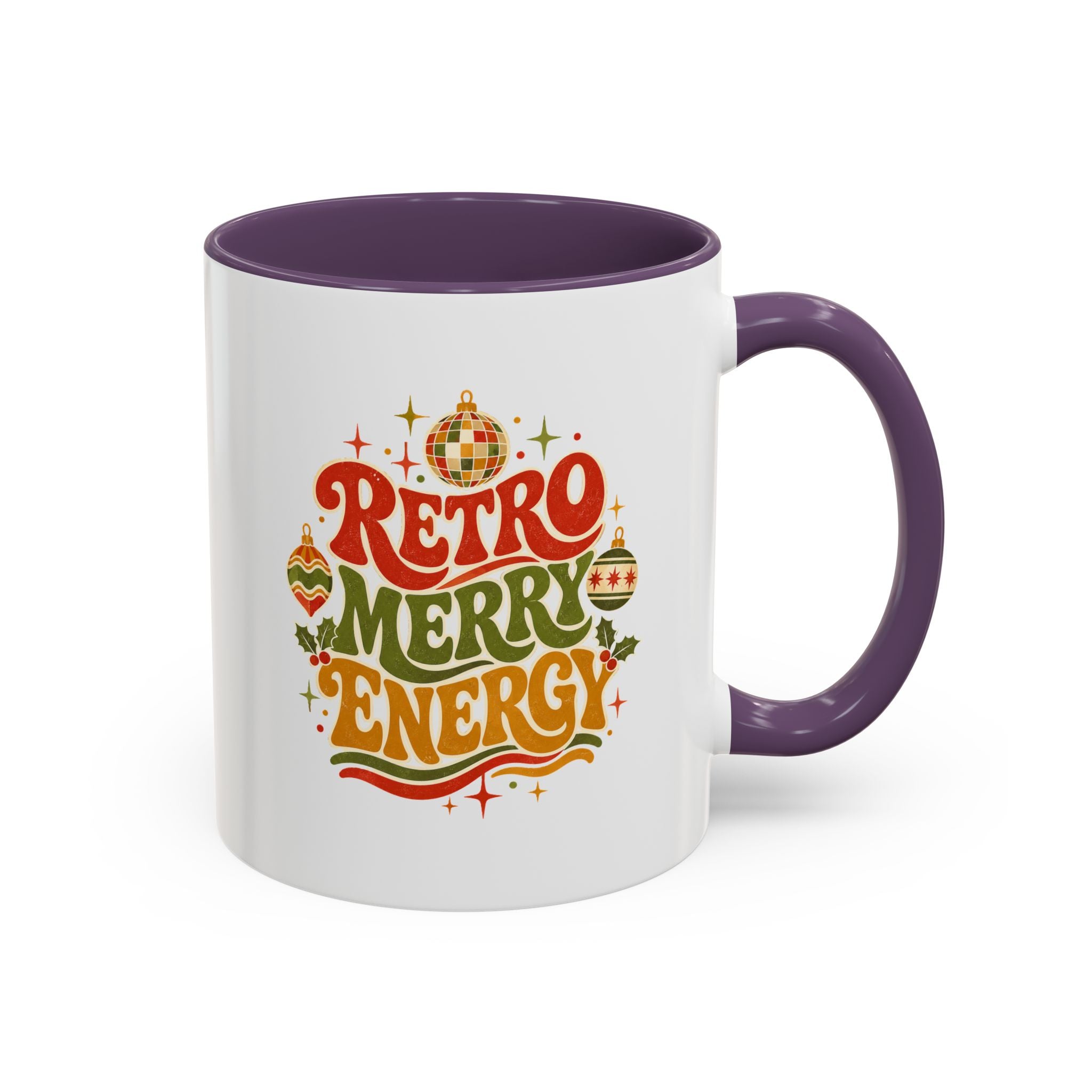 Modern Day Christmas Retro Merry Energy Coffee Mug — Festive 70s Holiday Design